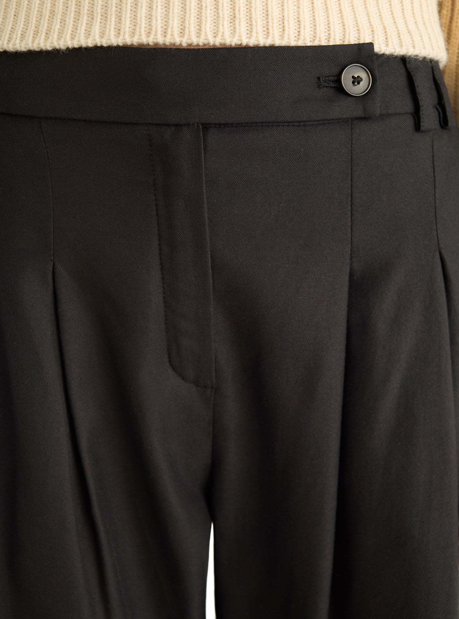 Pantalon large chevronné