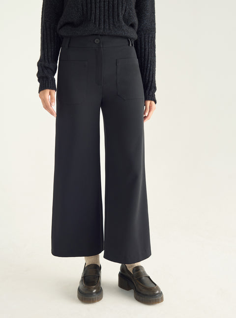 Pantalon crop taille haute
