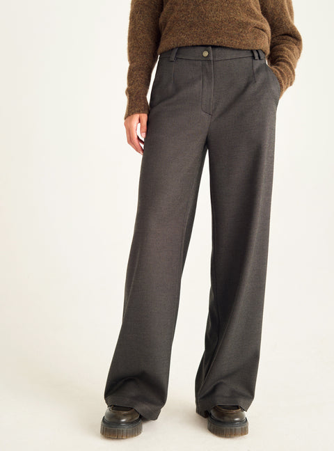 Pantalon large taille haute