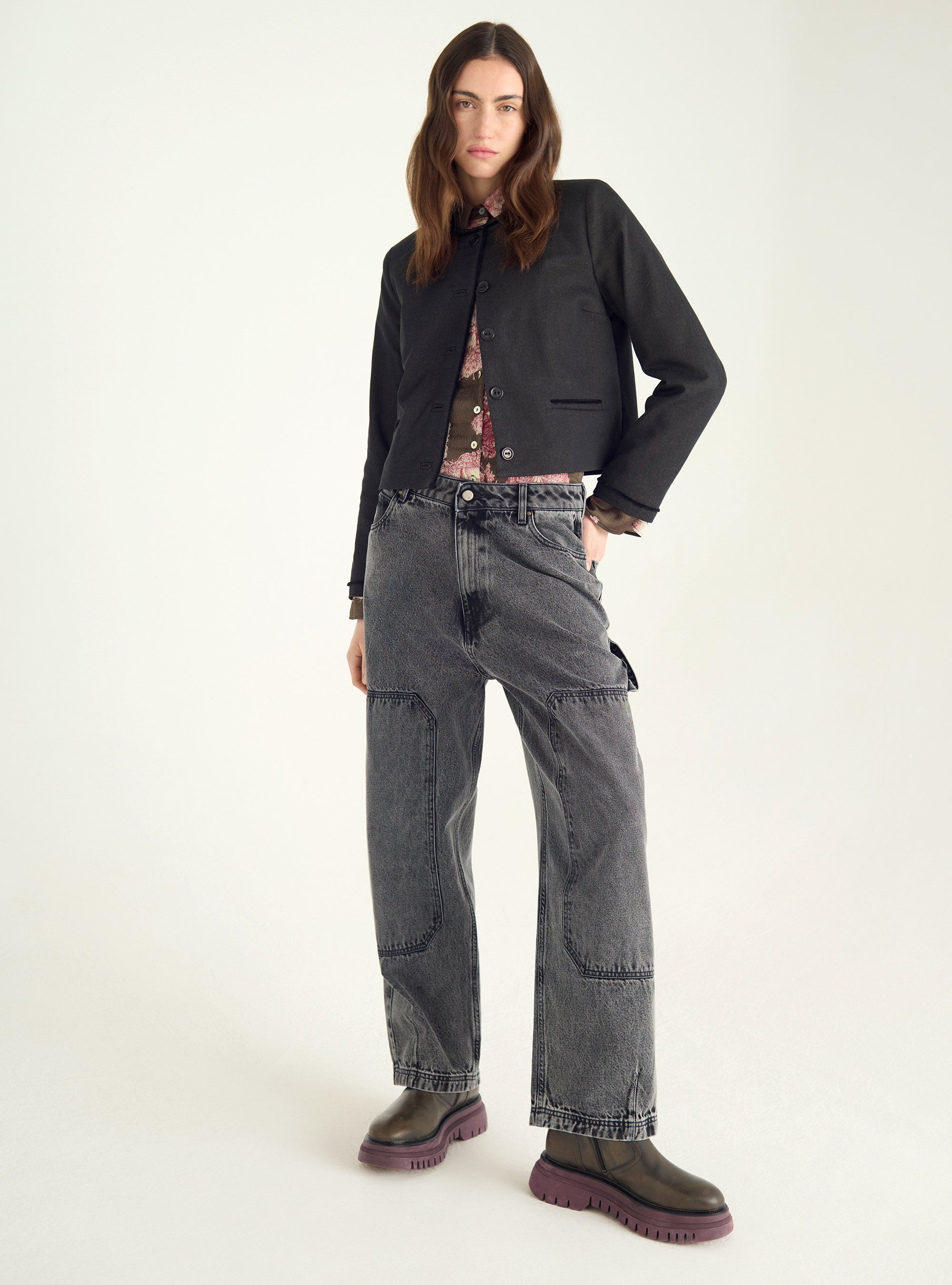 Jean charpentier 100 % coton acoté 