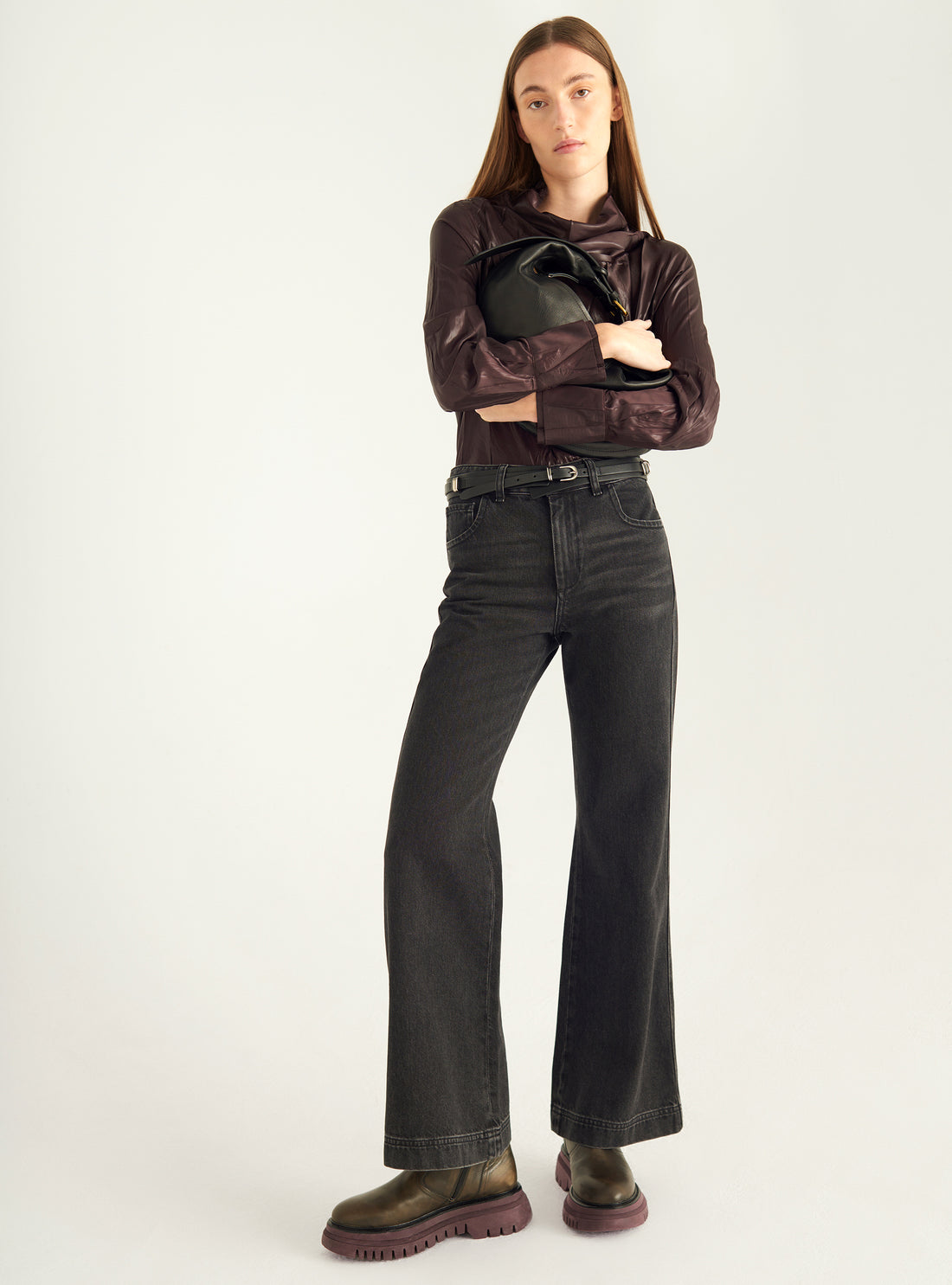 Bootcut-Jeans mit hoher Taille