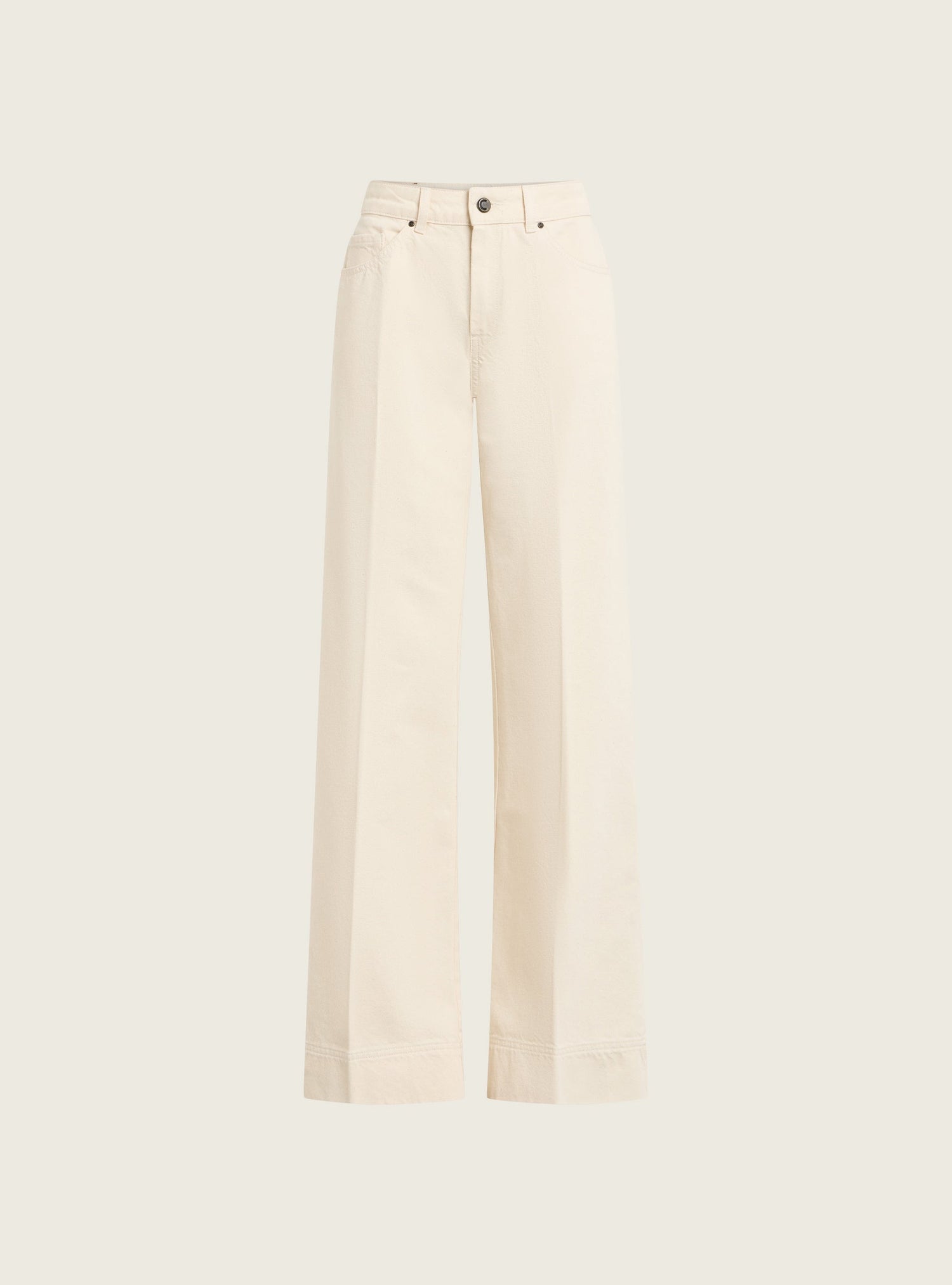 Jean flare taille haute acoté 