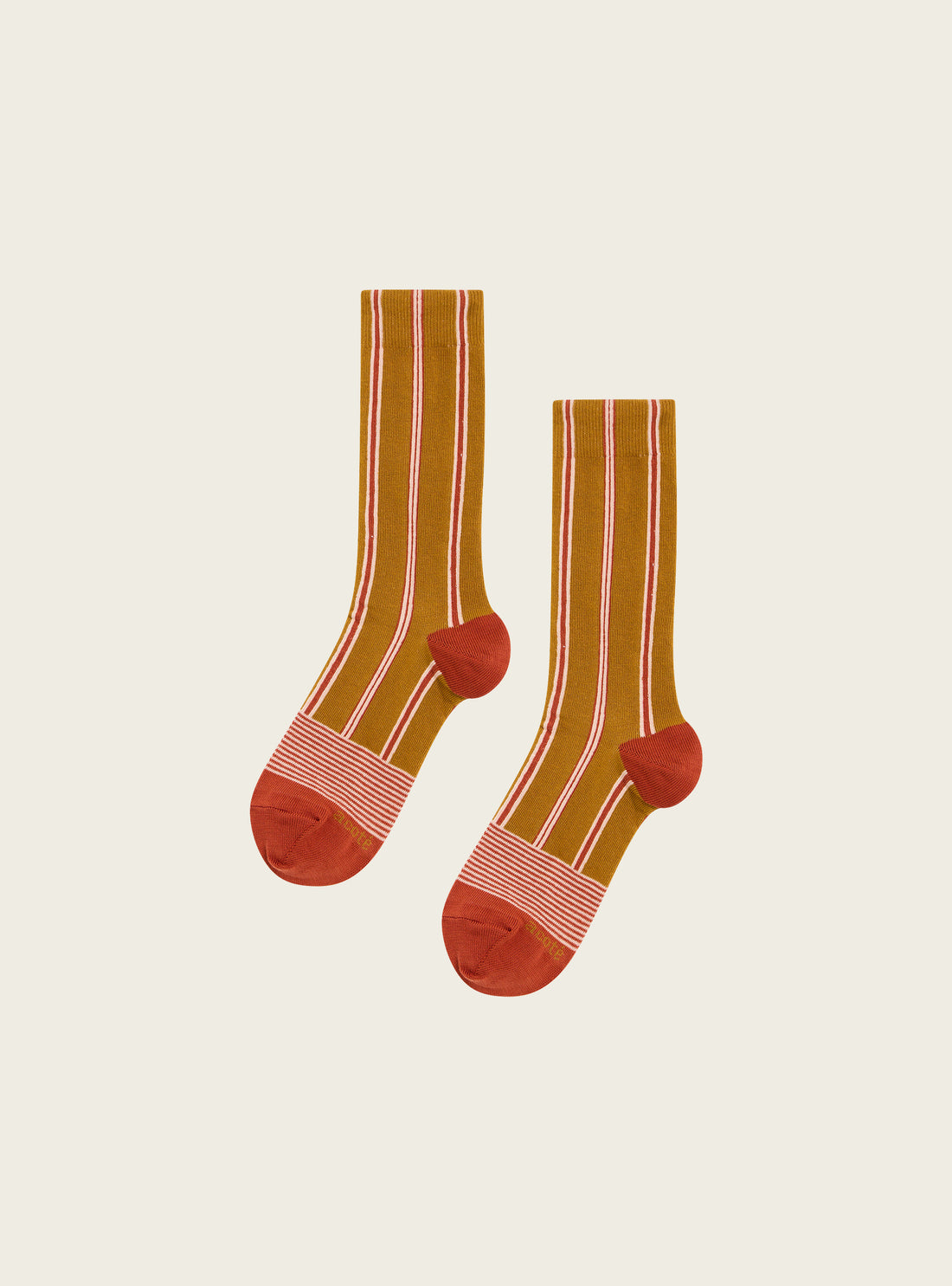 Socquettes hautes à rayures multicolores