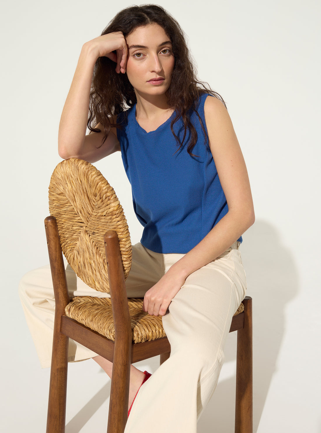 Débardeur en coton bleu