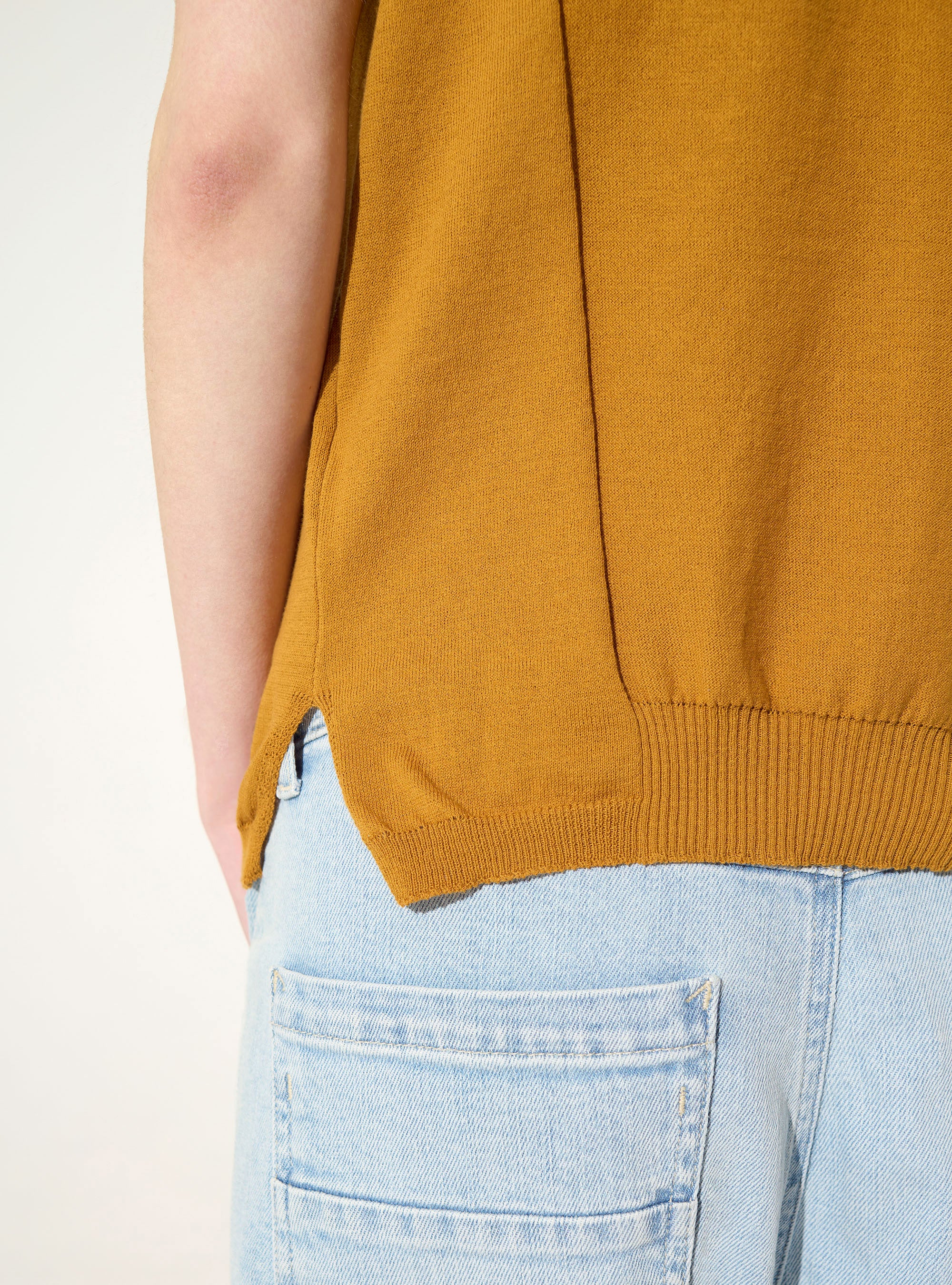 Brown cotton knit tank top