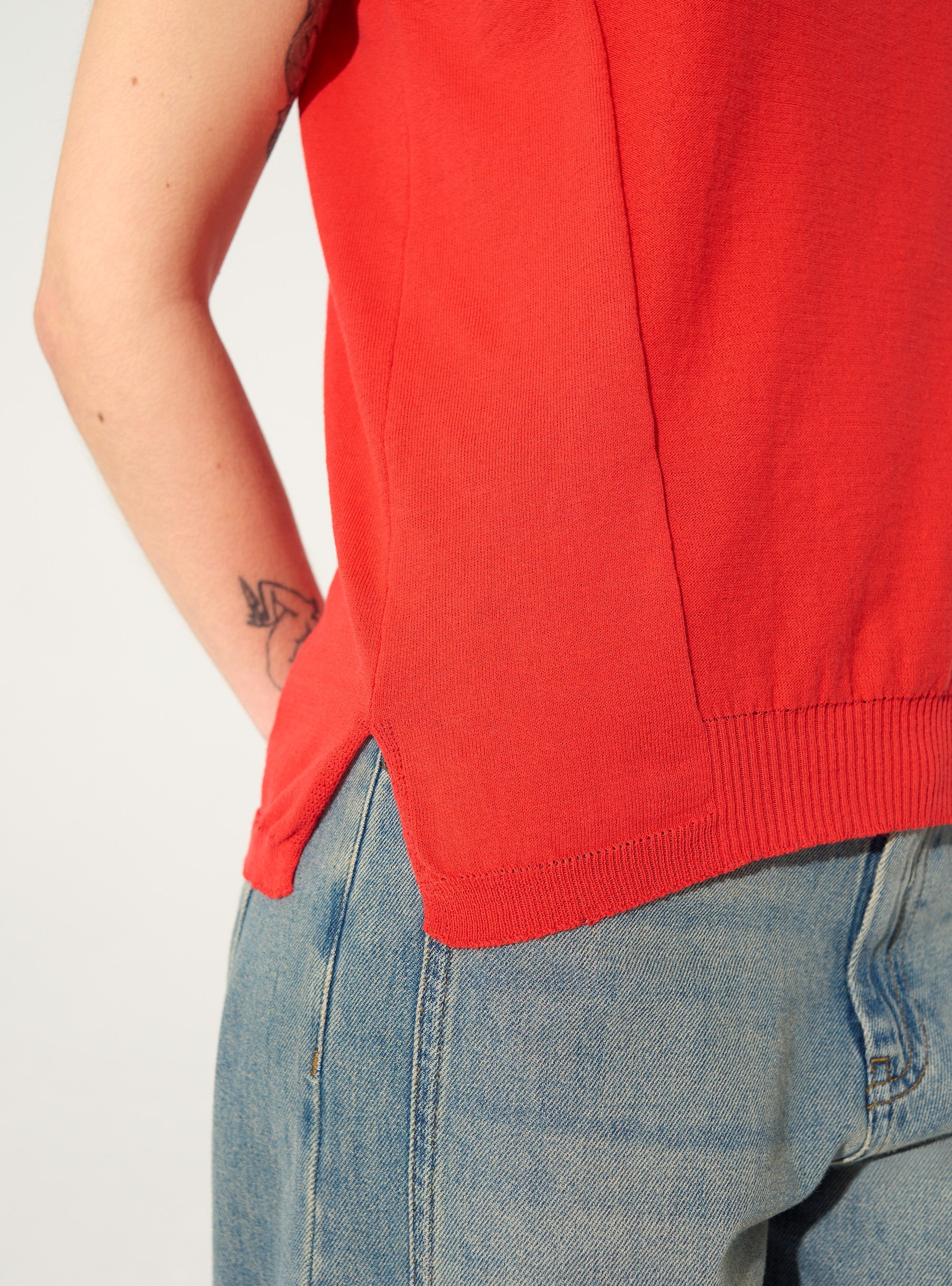 Red cotton tank top