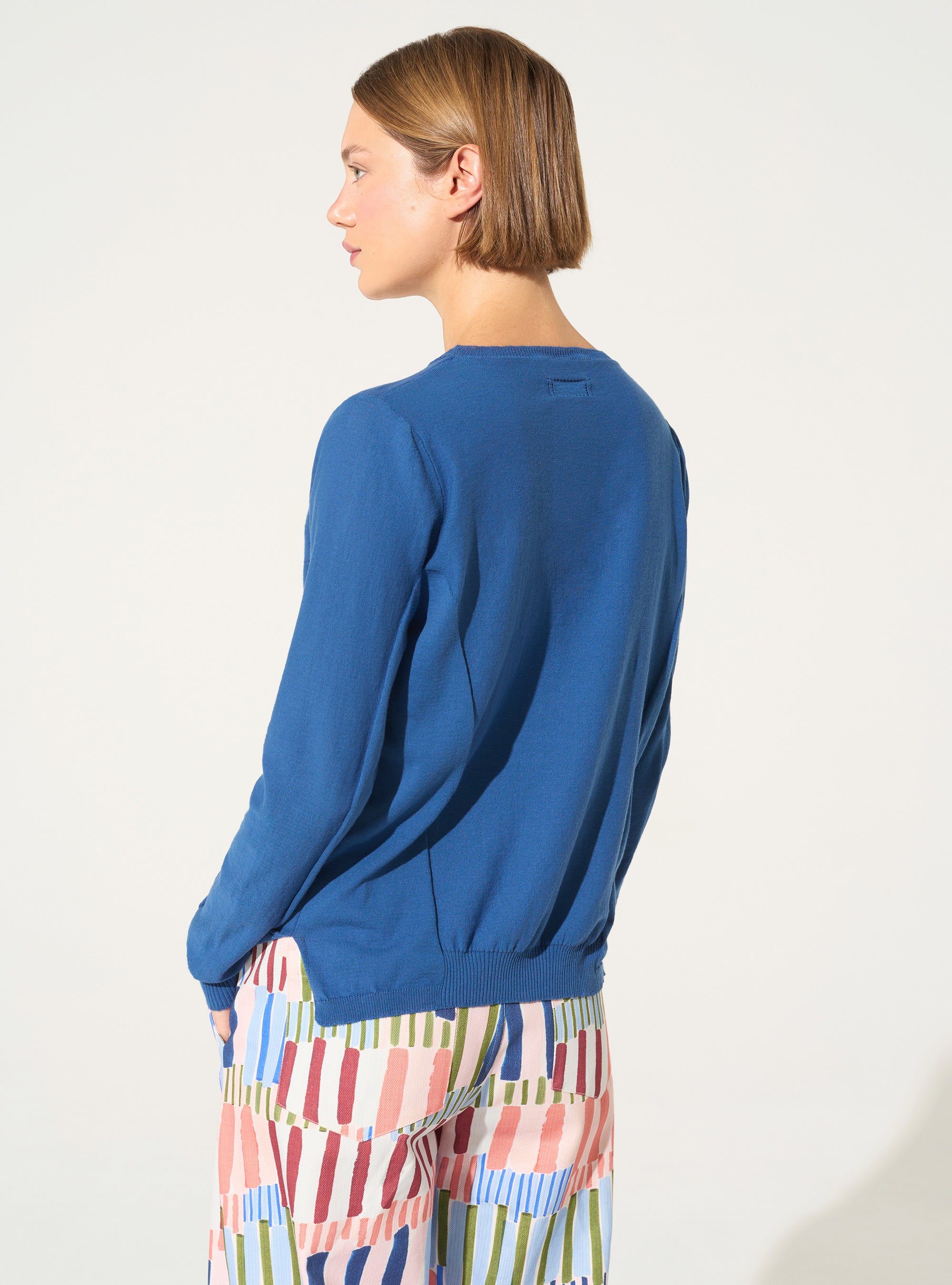 Pull en coton bleu
