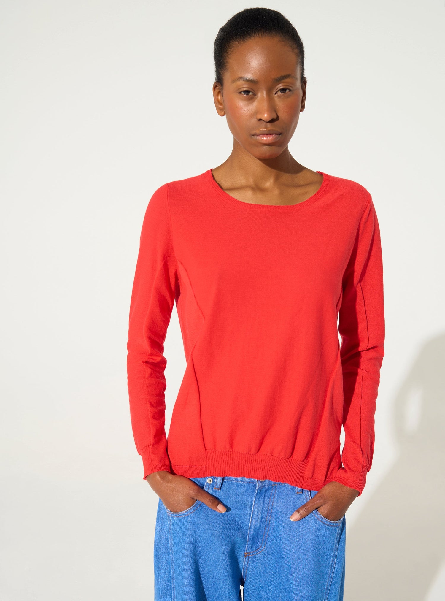 Red cotton sweater
