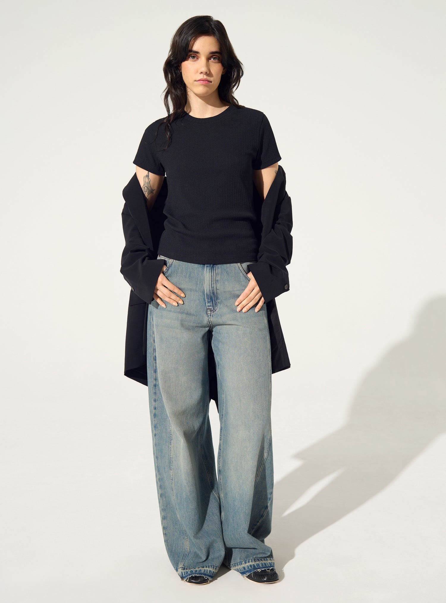 black cotton T-shirt