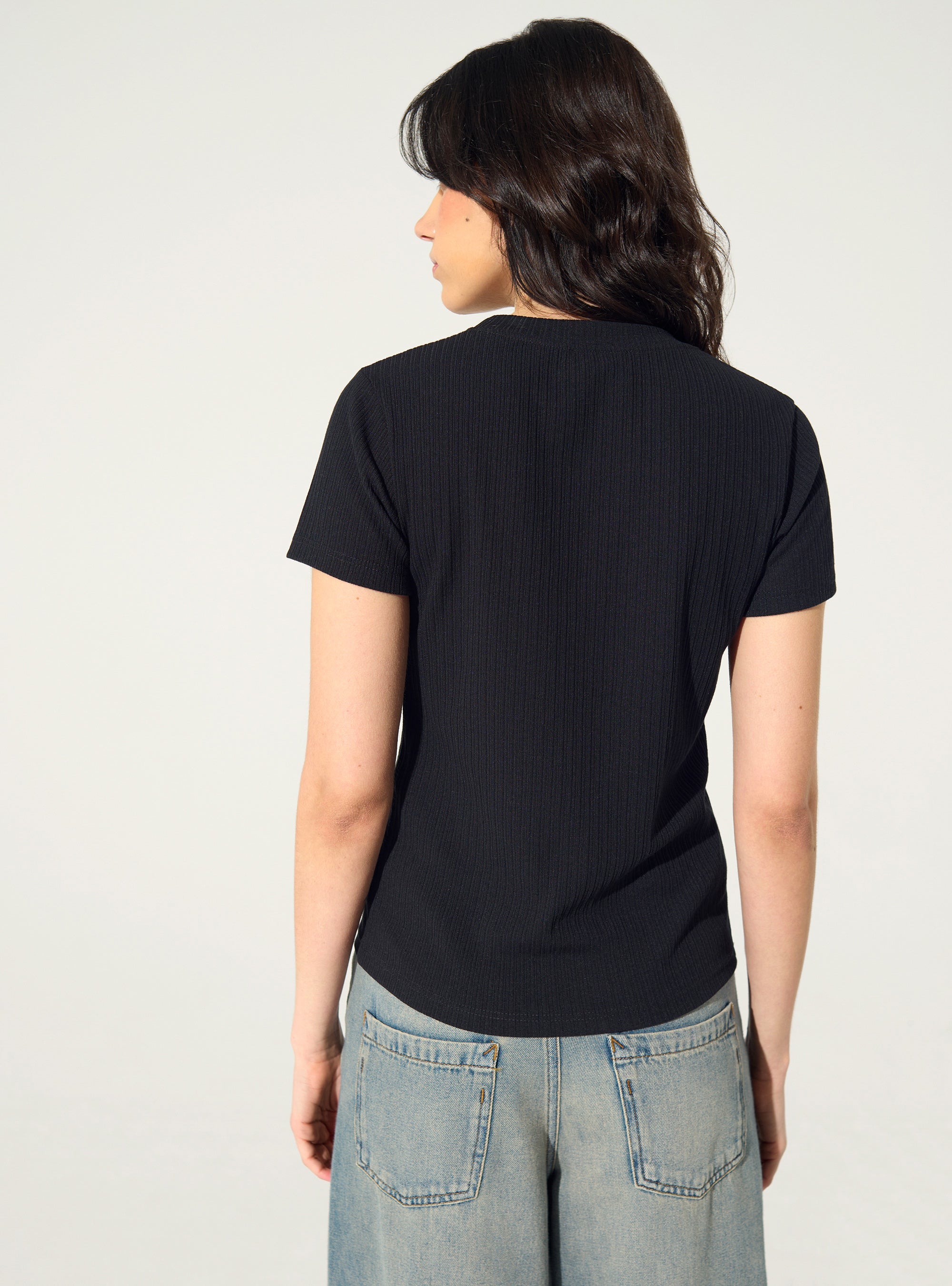 black cotton T-shirt