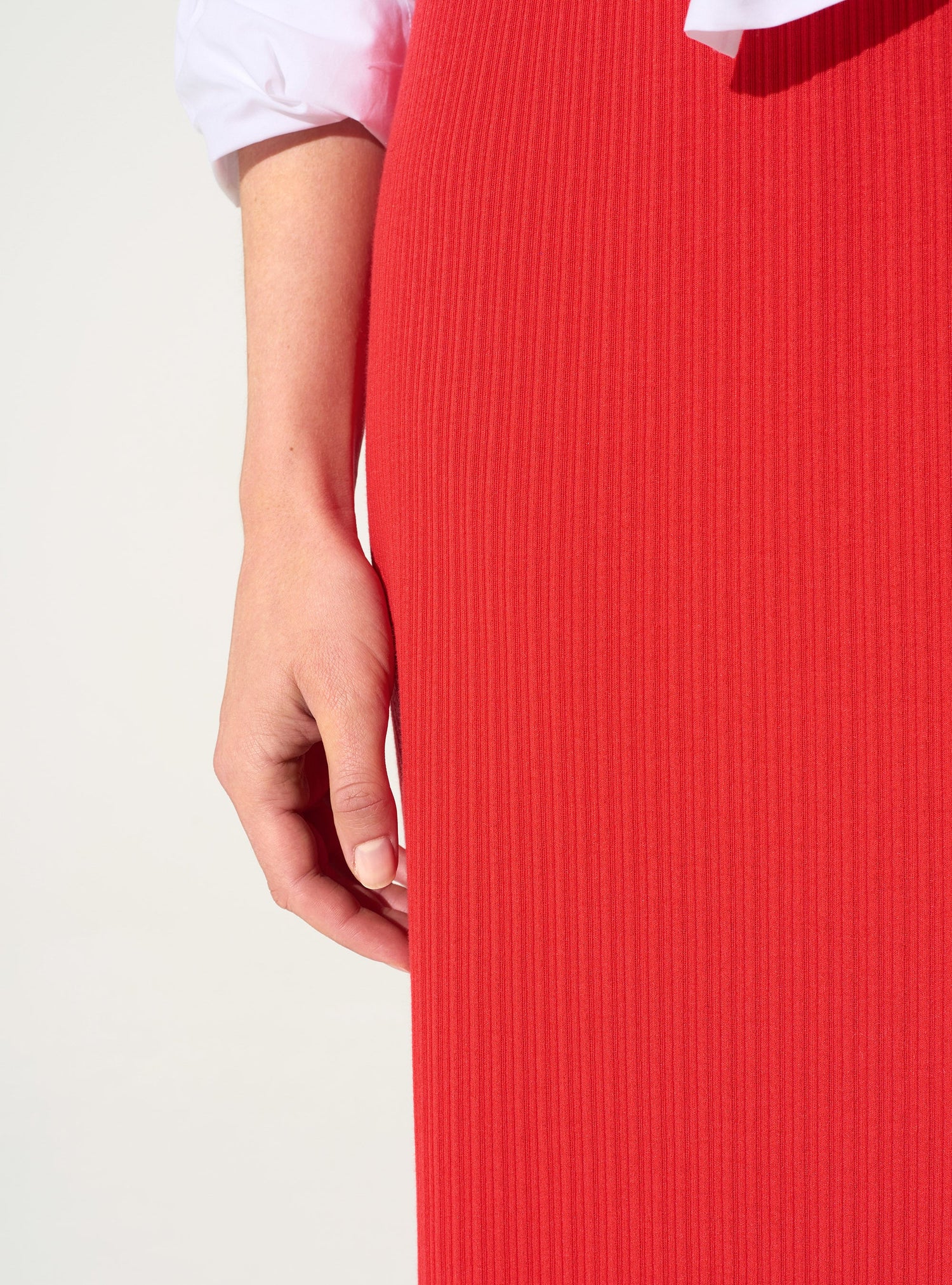 Jupe plissée en coton rouge