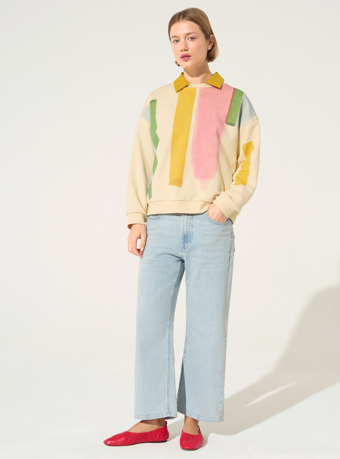 House-printed sweatshirt in organic cotton