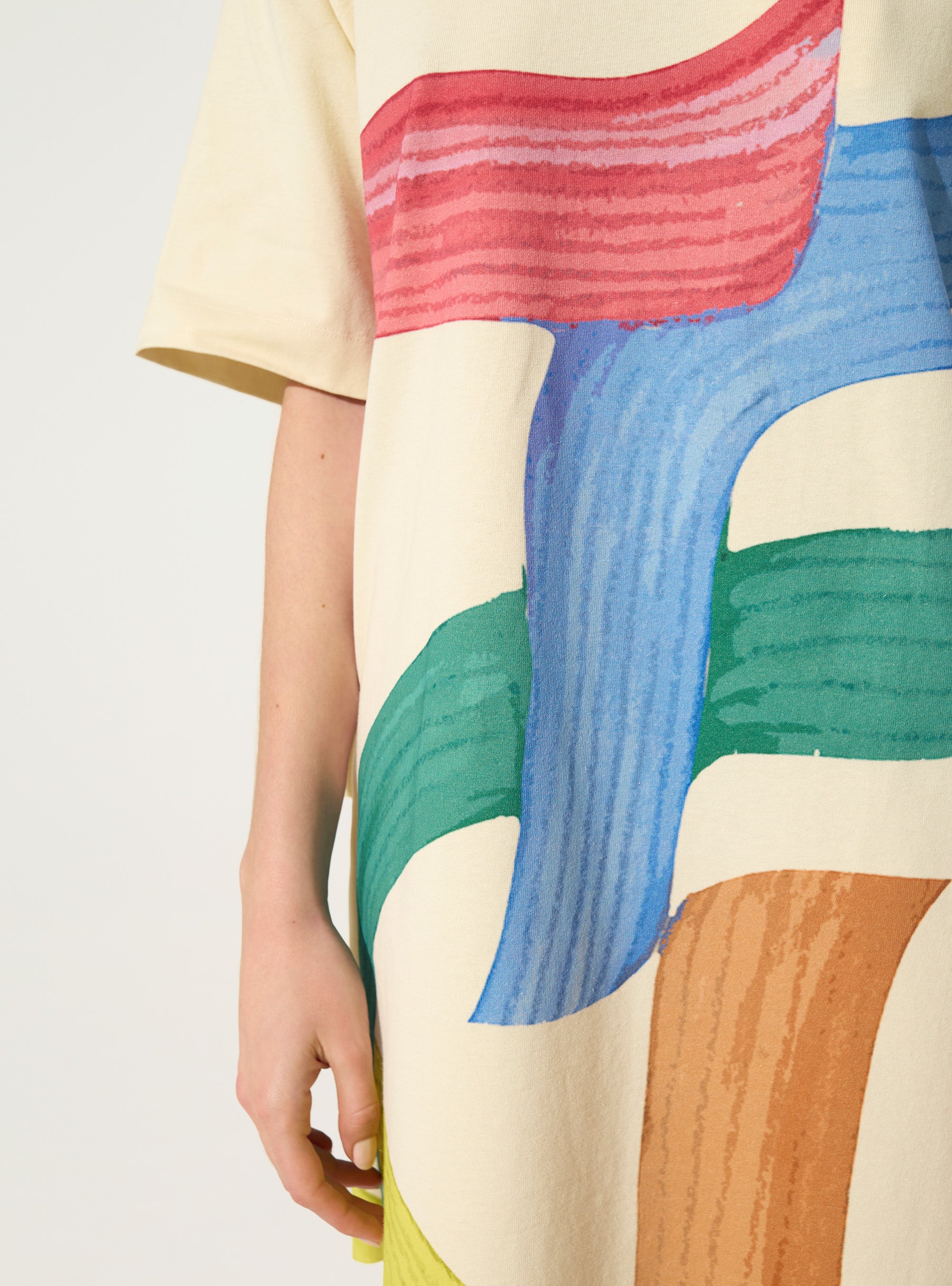 weißes bedrucktes Kleid aus Bio-Baumwolle