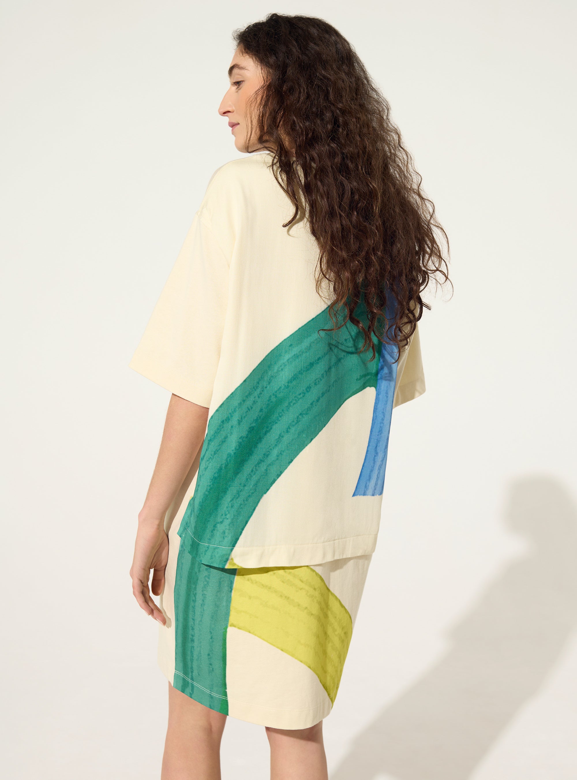 weißes bedrucktes Kleid aus Bio-Baumwolle