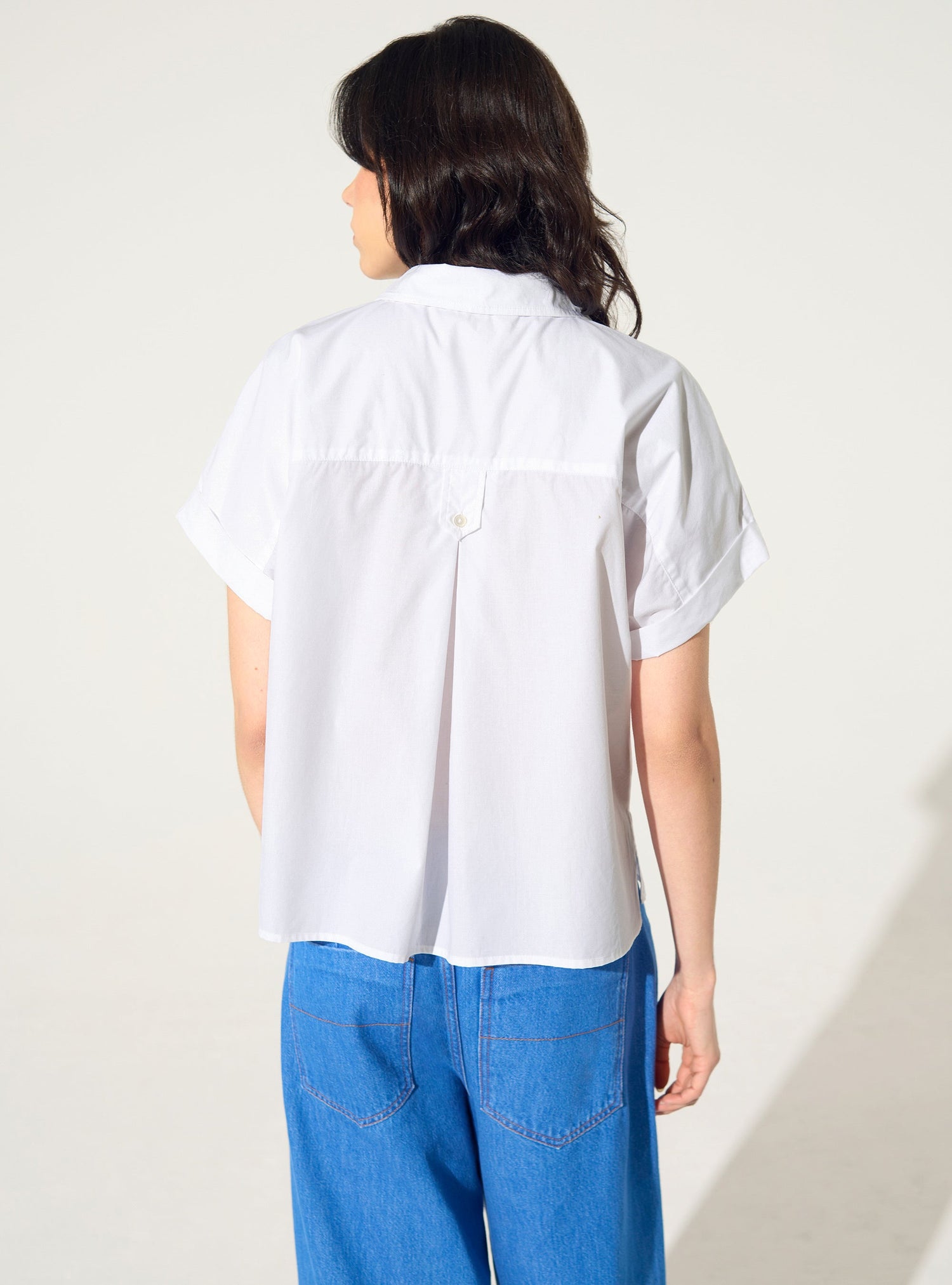 Chemise oversized en coton bio blanche acoté 