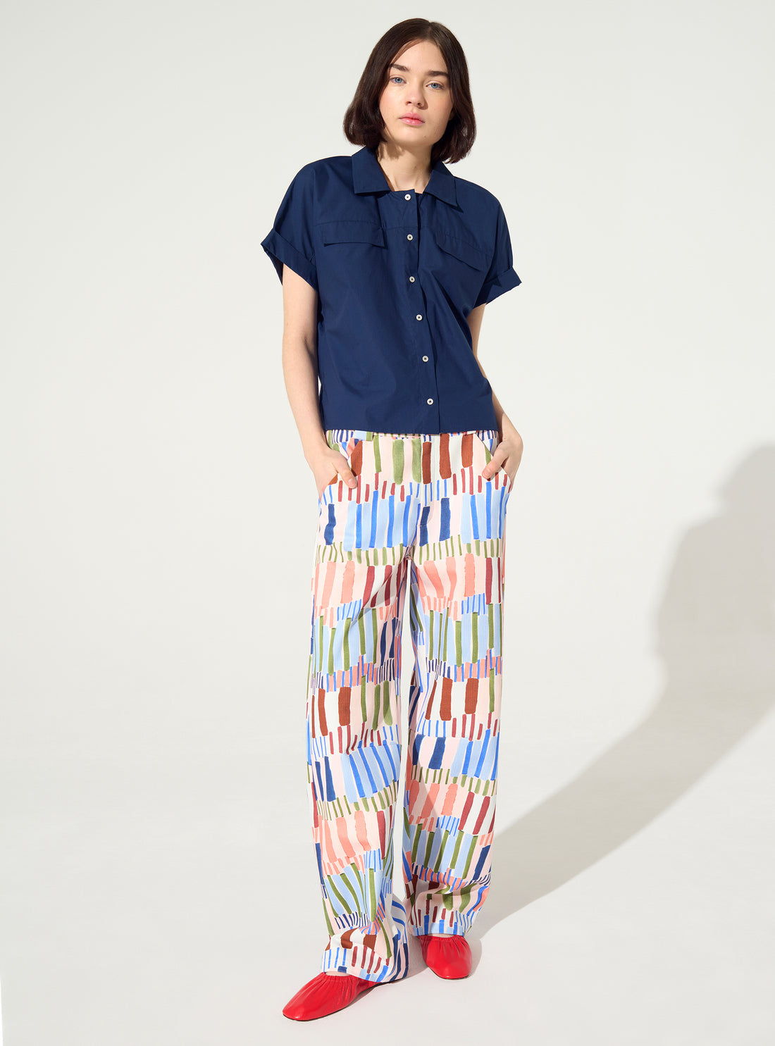 Chemise oversize en coton biologique bleu