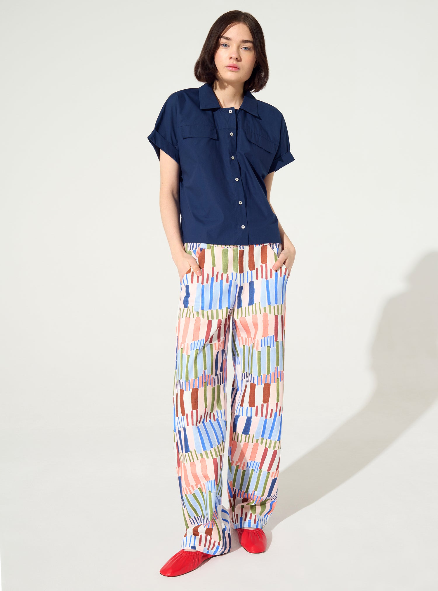 Chemise oversize en coton biologique bleu