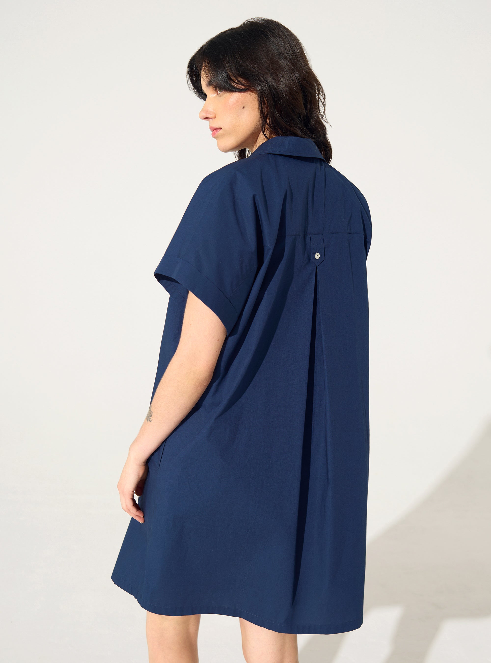 Blaues Oversize-Kleid aus Bio-Baumwolle