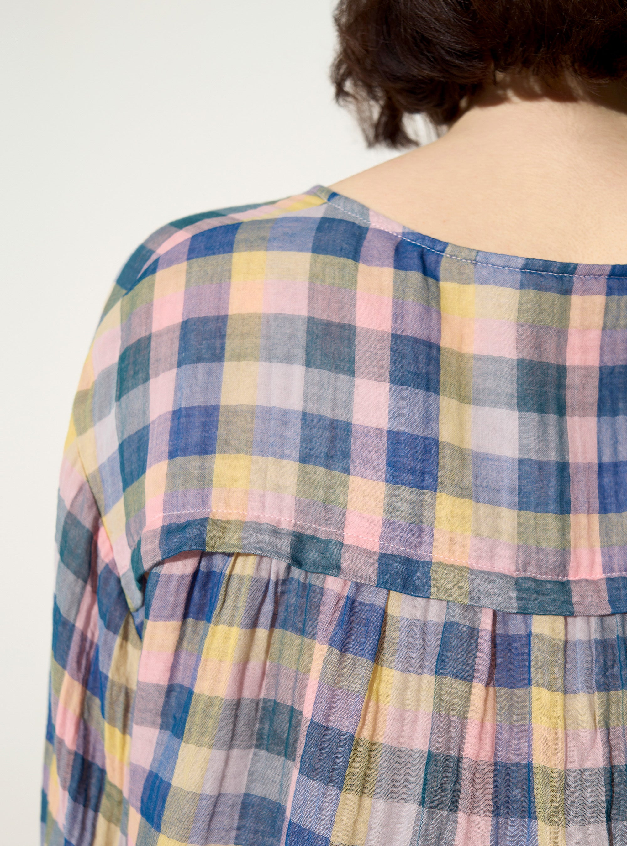 Oversized blue cotton blouse