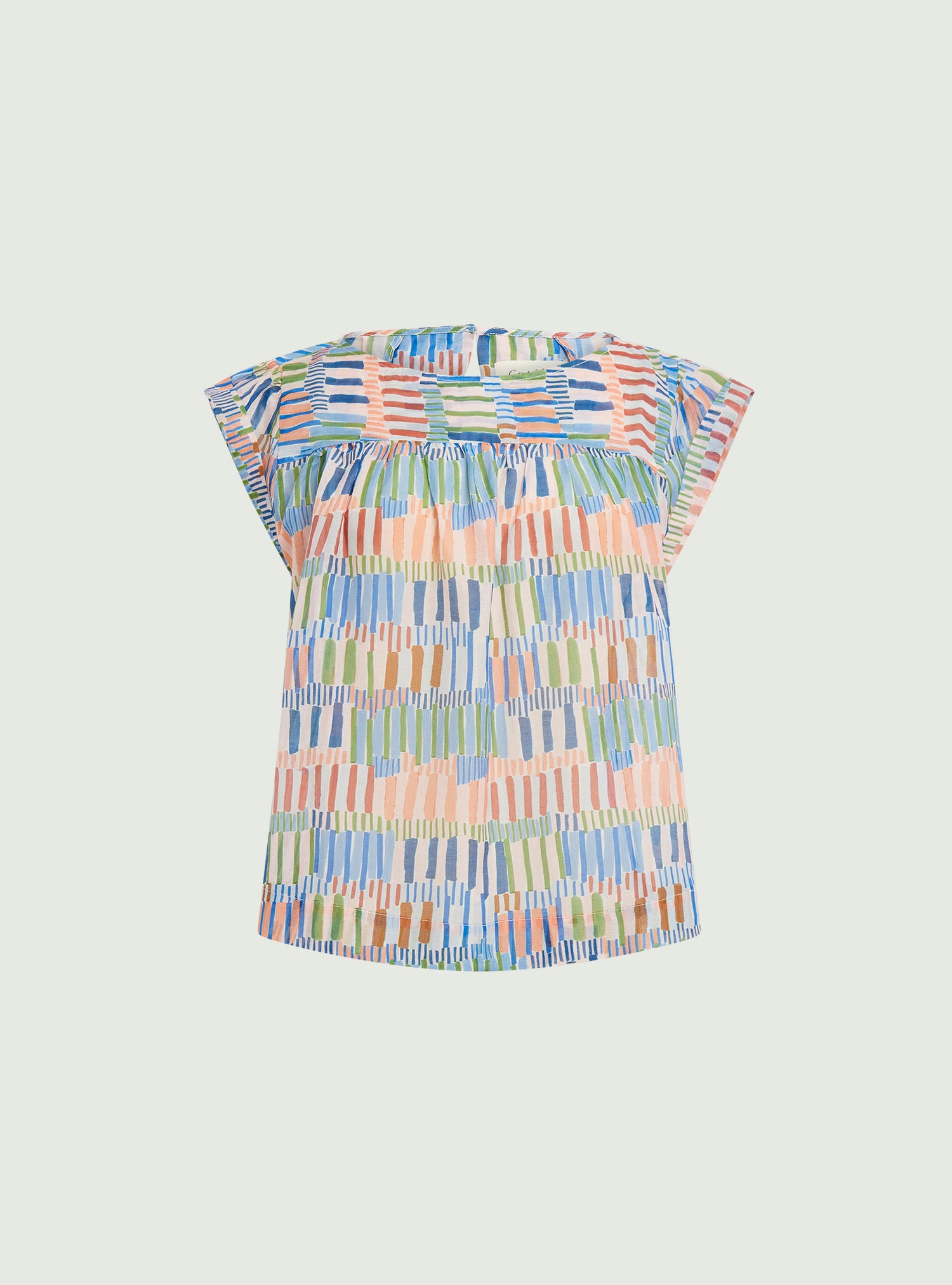 Blouse ample imprimée en coton et soie