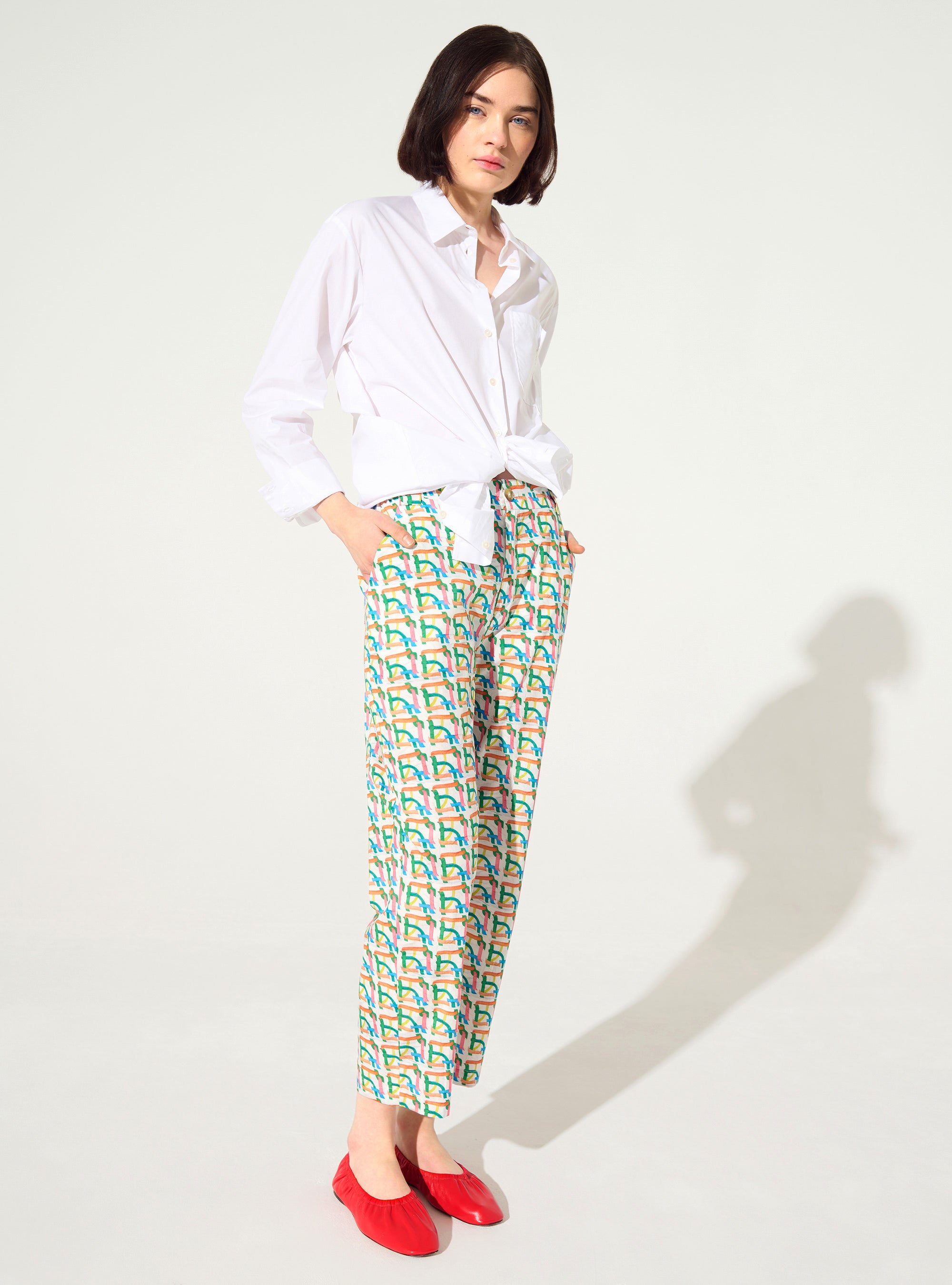 Pantalon imprimé en coton
