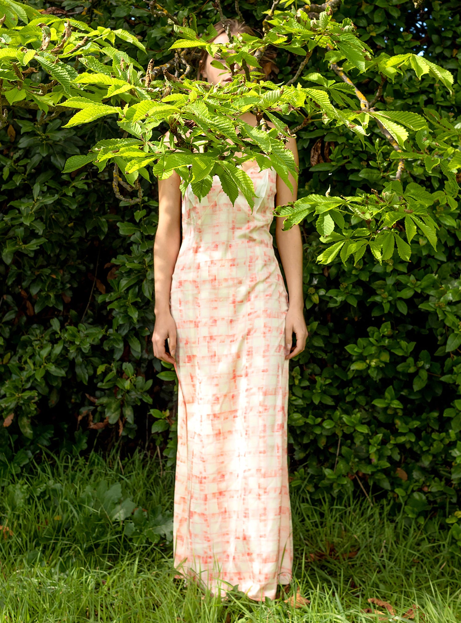 Robe longue imprimée orange acoté 