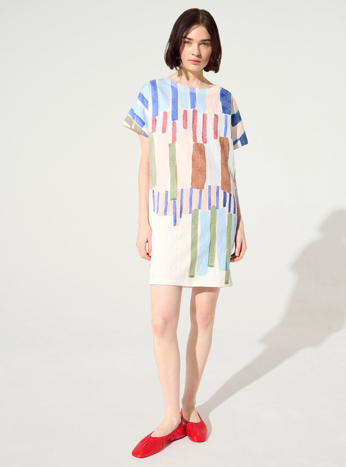 Robe plissée et sublimée bleue