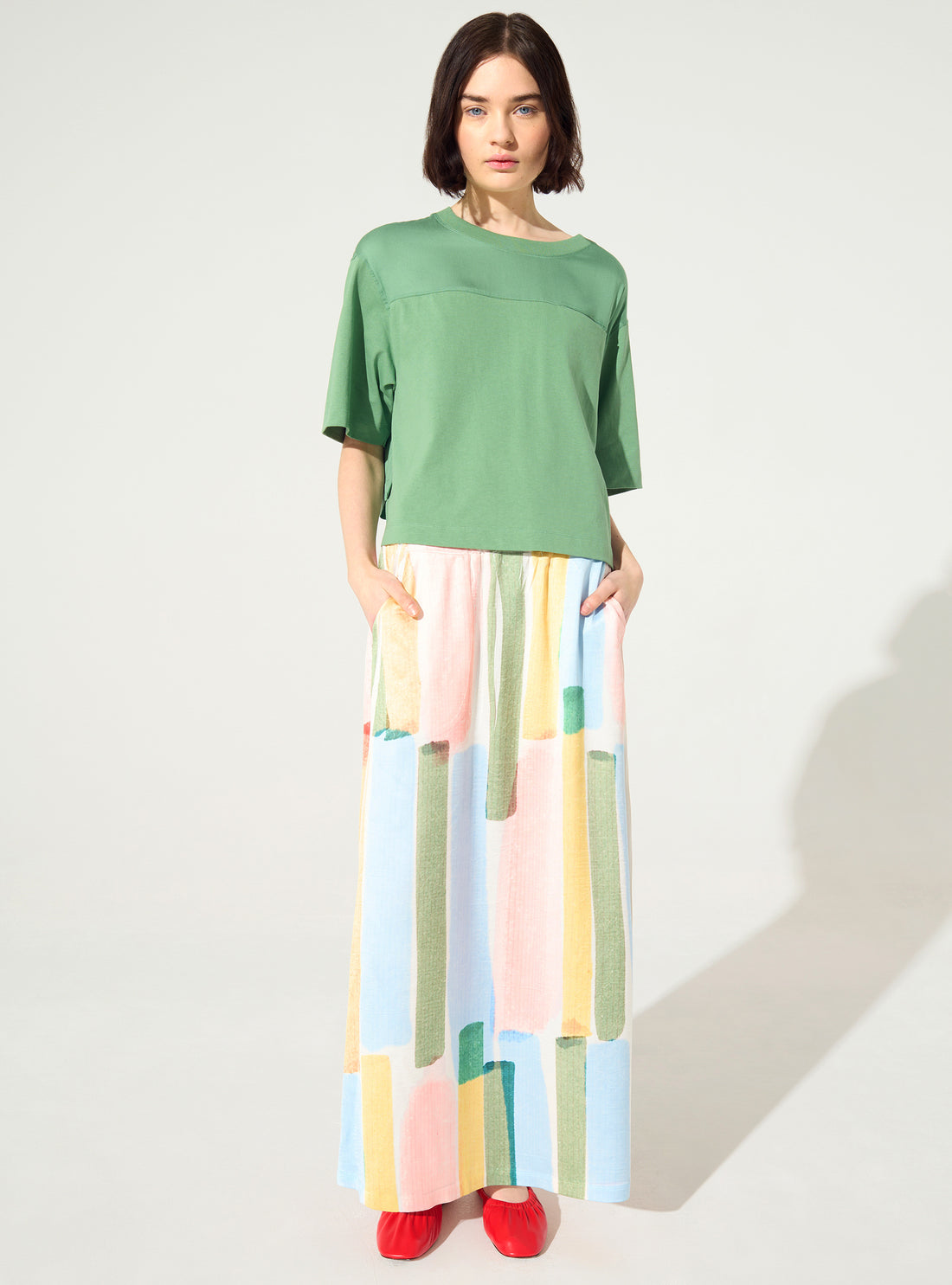 Jupe longue évasée imprimée