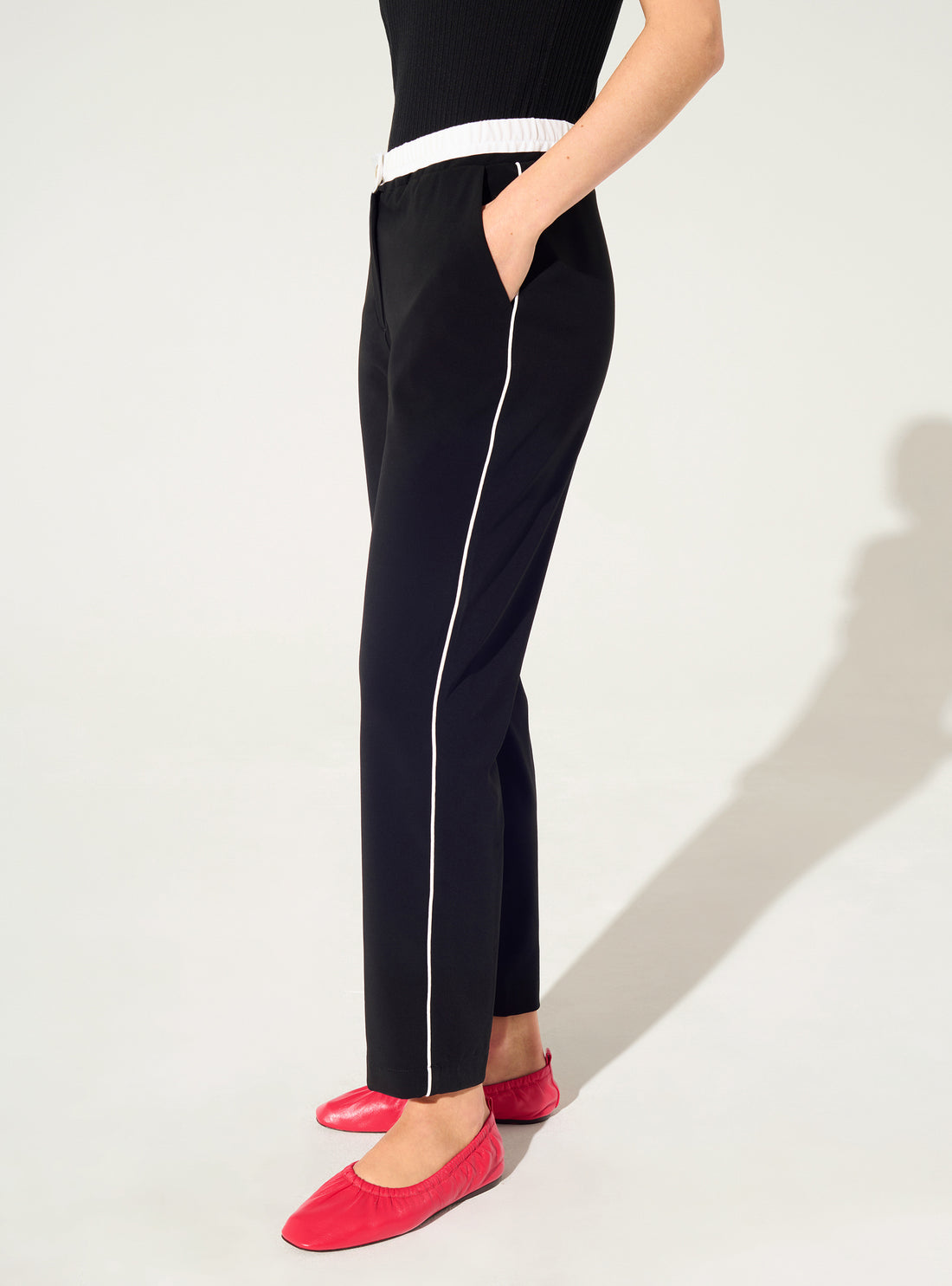 Pantalon droit 7/8e noir