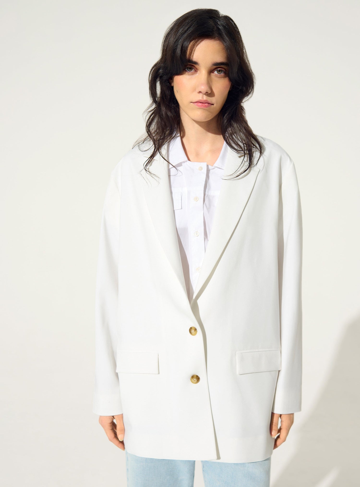 Veste tailleur oversize blanche