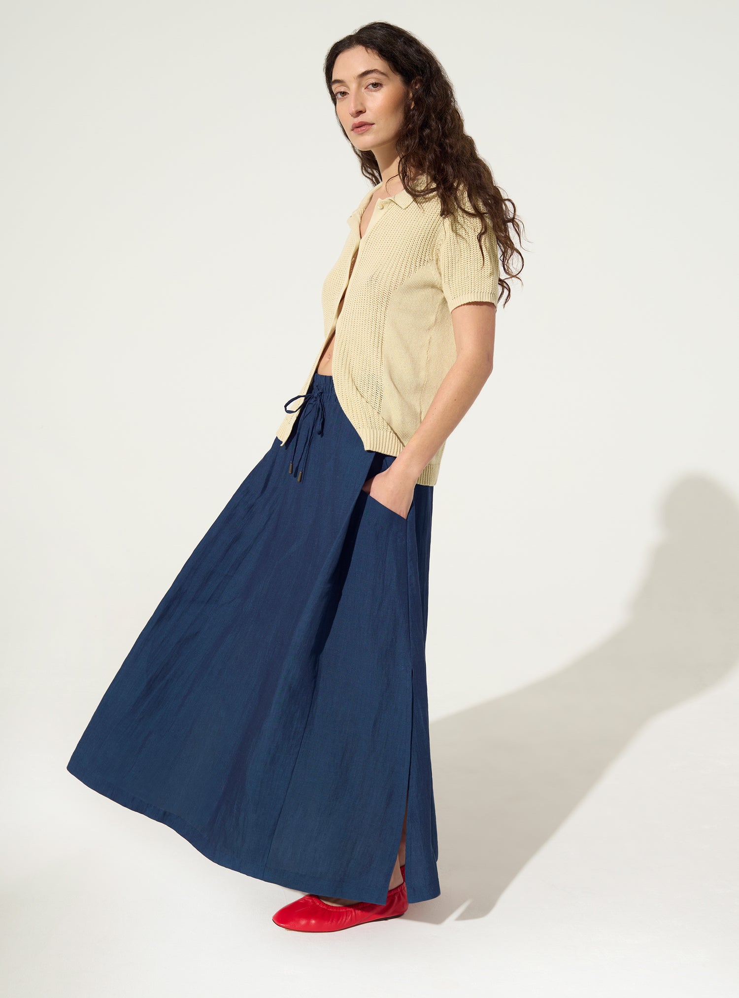 Jupe évasée en viscose, bleu | Max Mara Jupe évasée en viscose, bleu | Max Mara