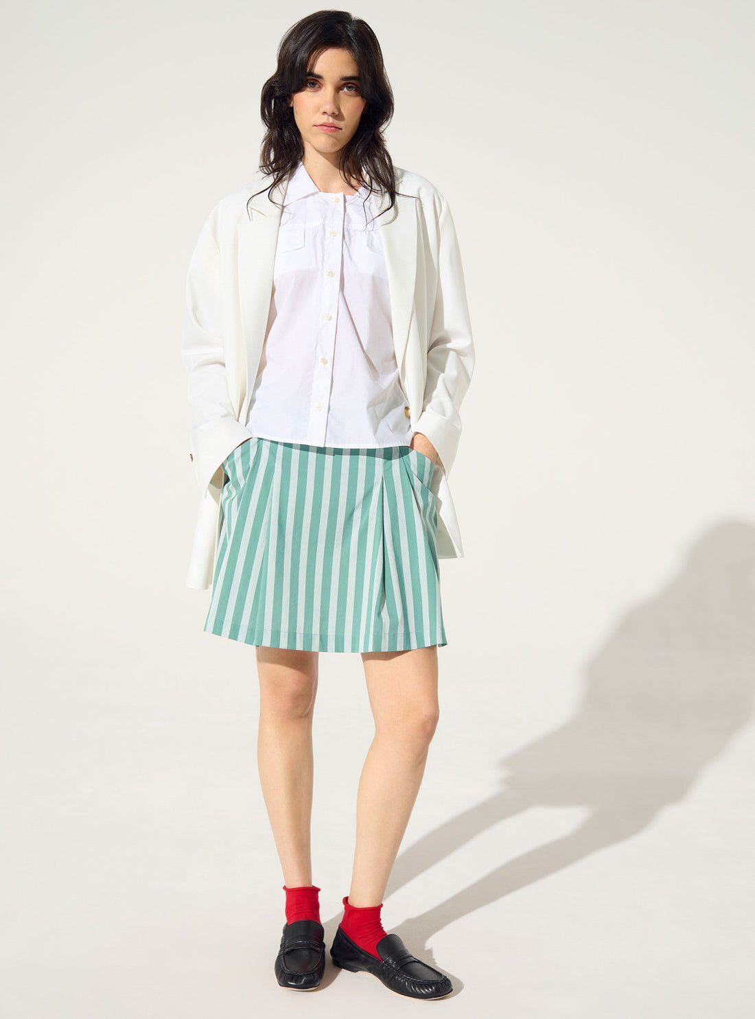 Jupe en coton vert upcyclée