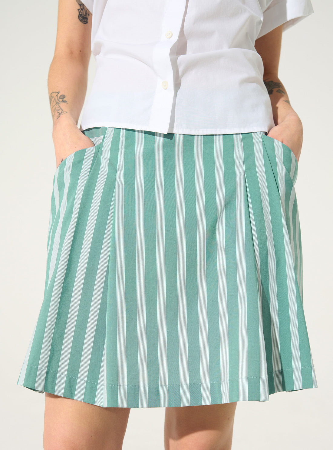 Jupe en coton vert upcyclée