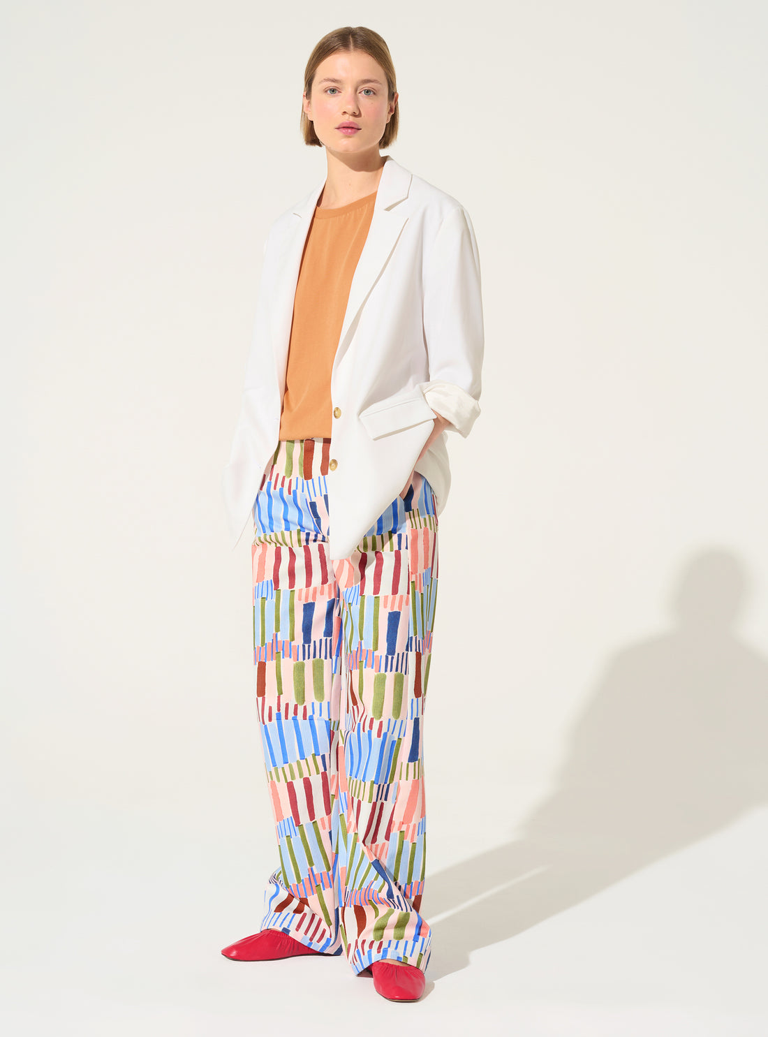 Jean imprimé en coton bleu