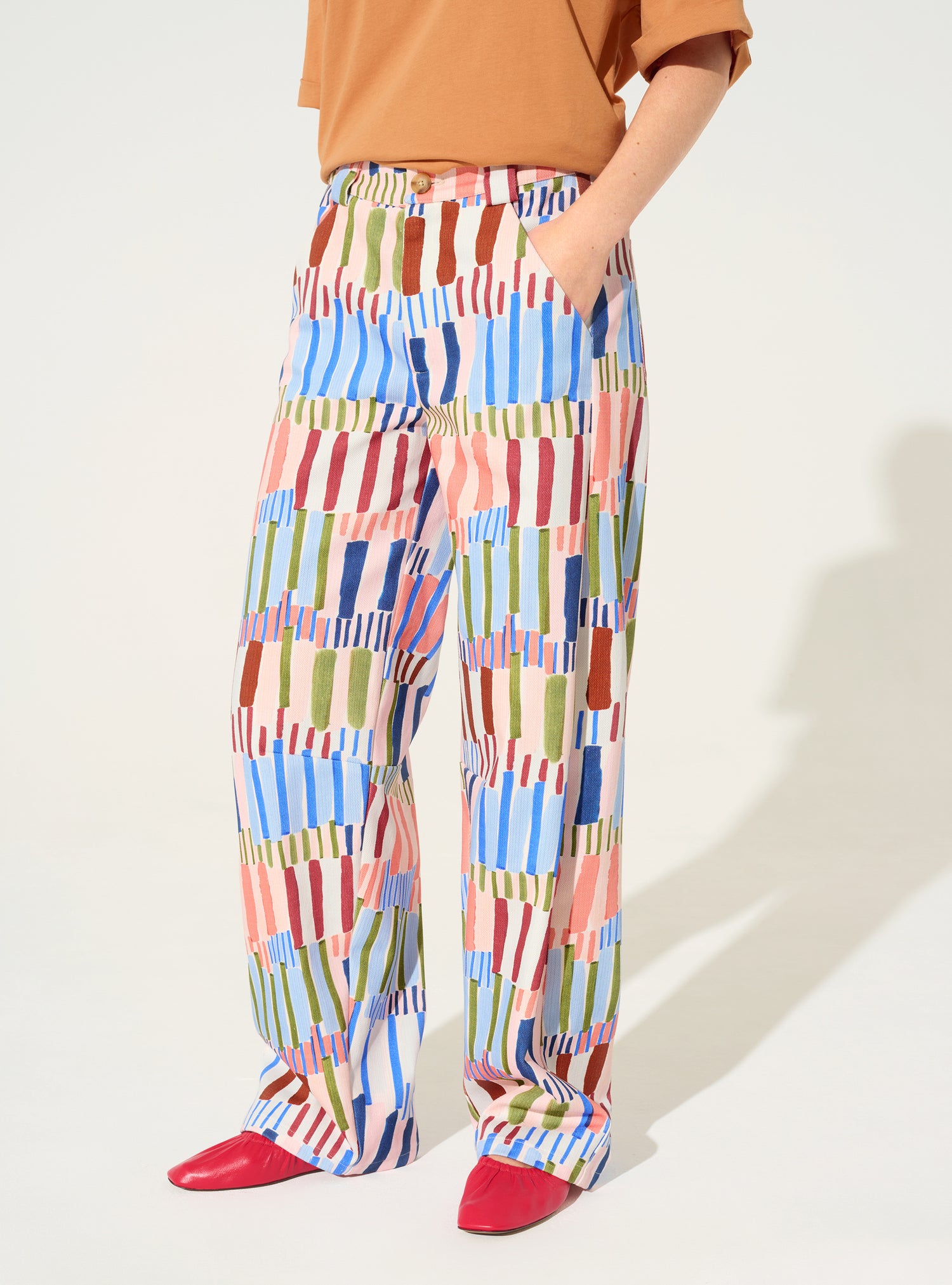 Jean imprimé en coton bleu