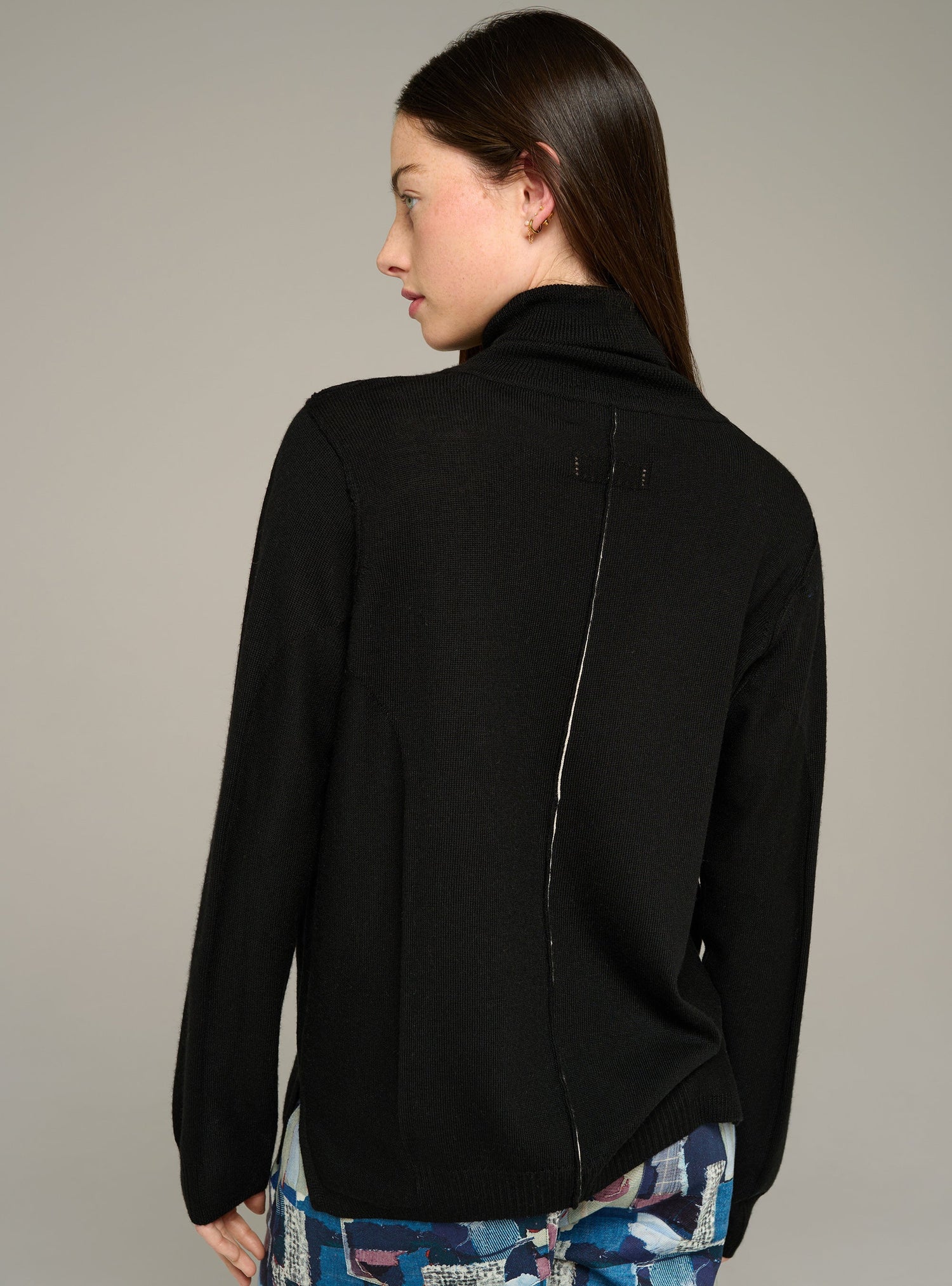 Cotélac acoté pull col roulé maille fine en laine