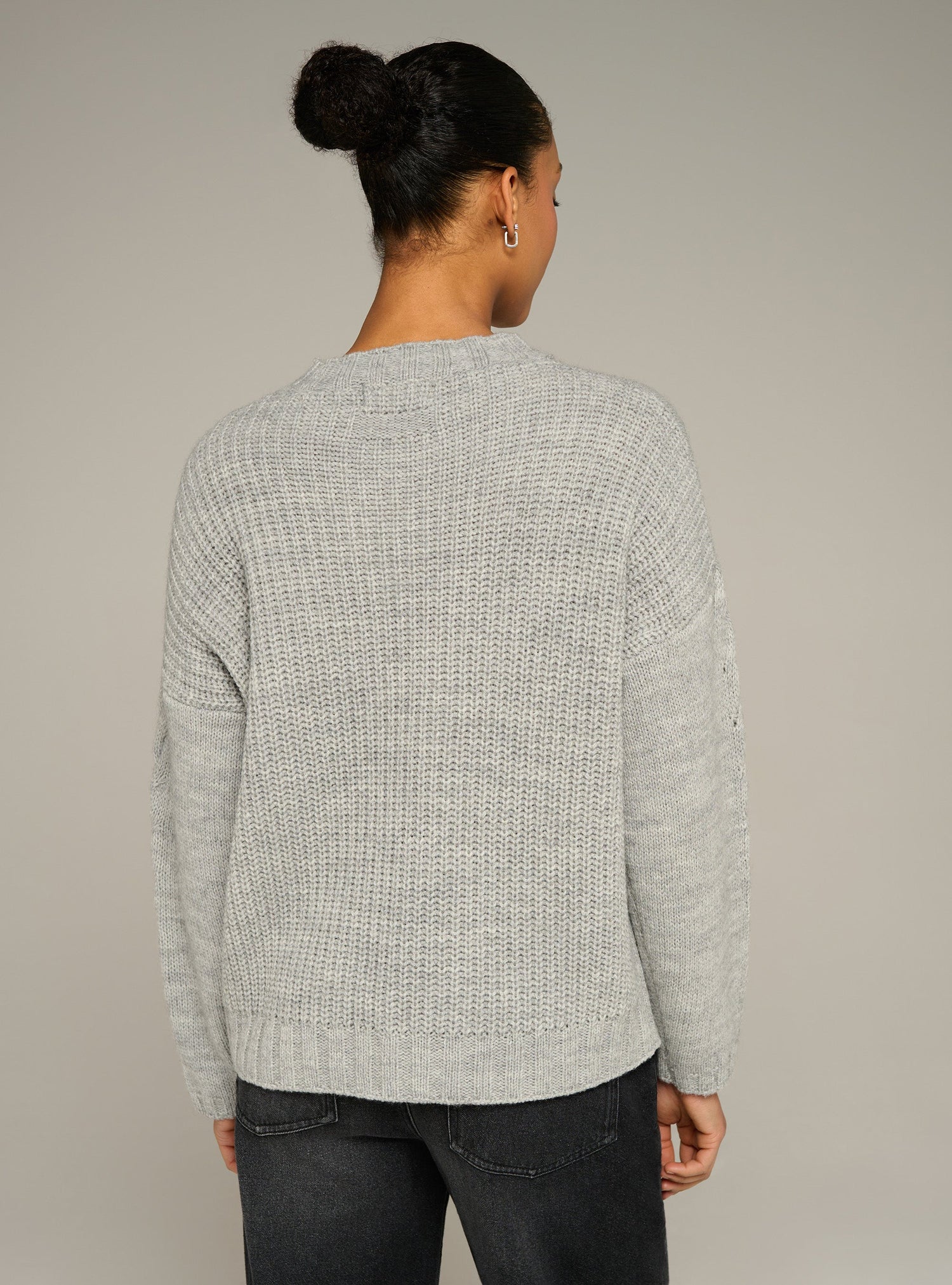 Cotélac acoté pull col rond oversize en maille torsadée