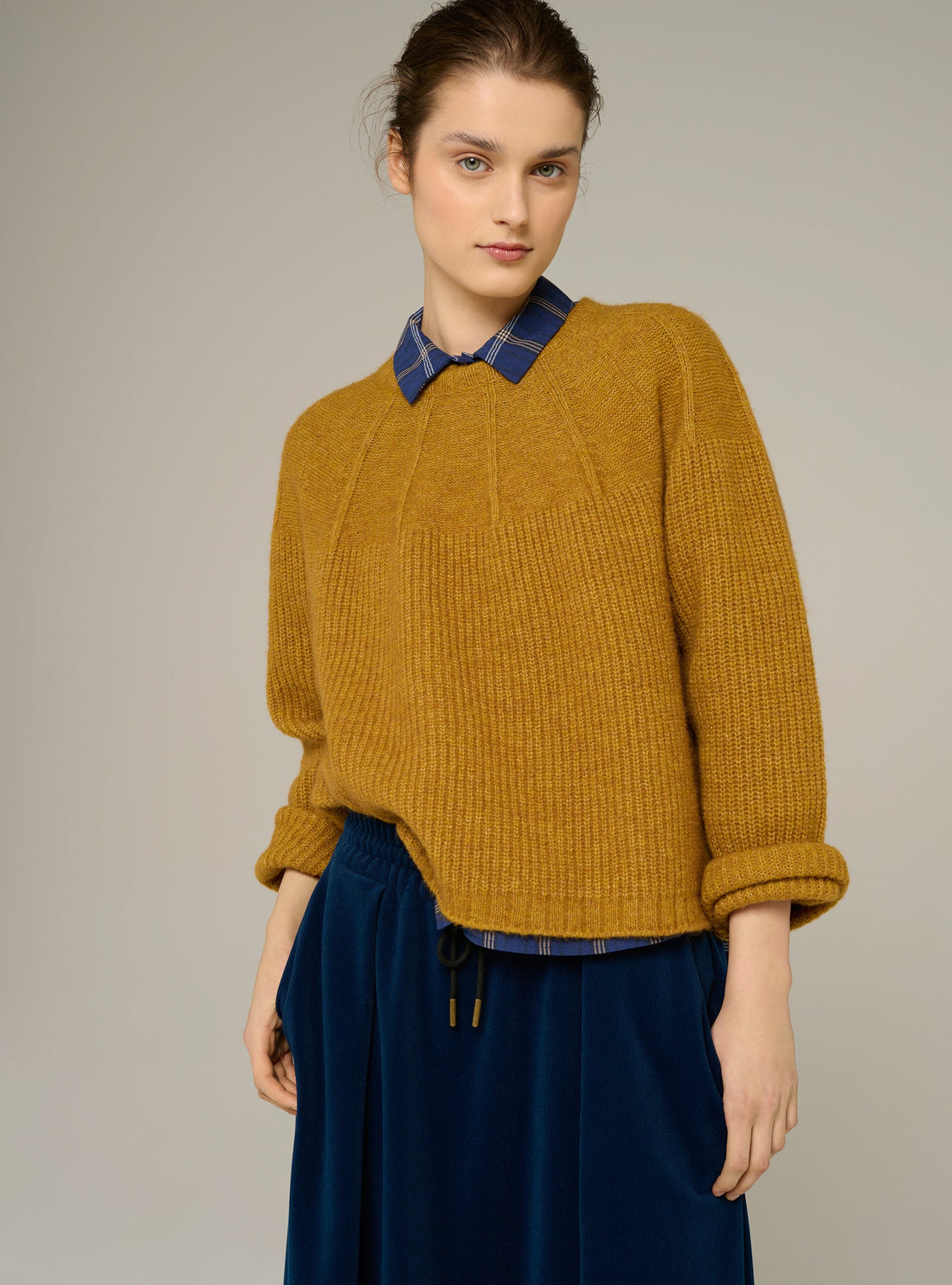 Cotélac acoté pull col rond oversize en maille côtelée