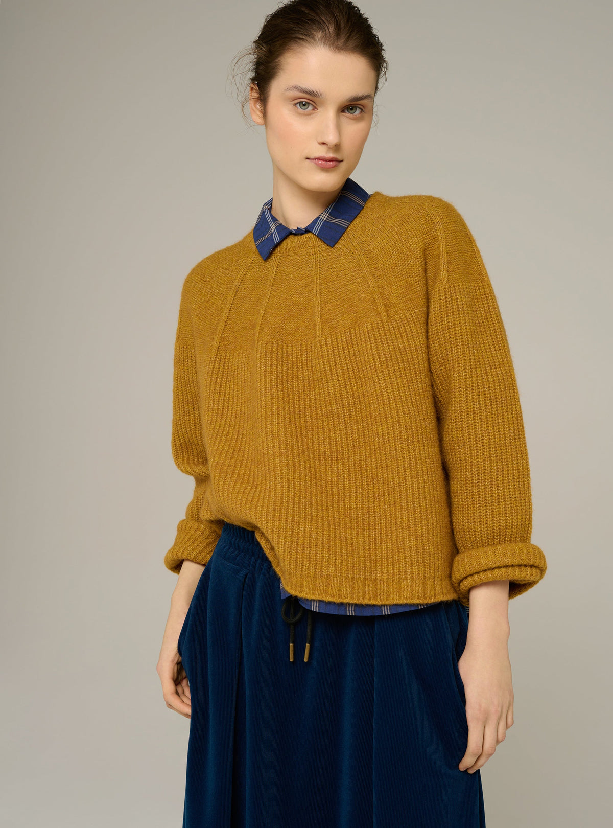 Cotélac acoté pull col rond oversize en maille côtelée