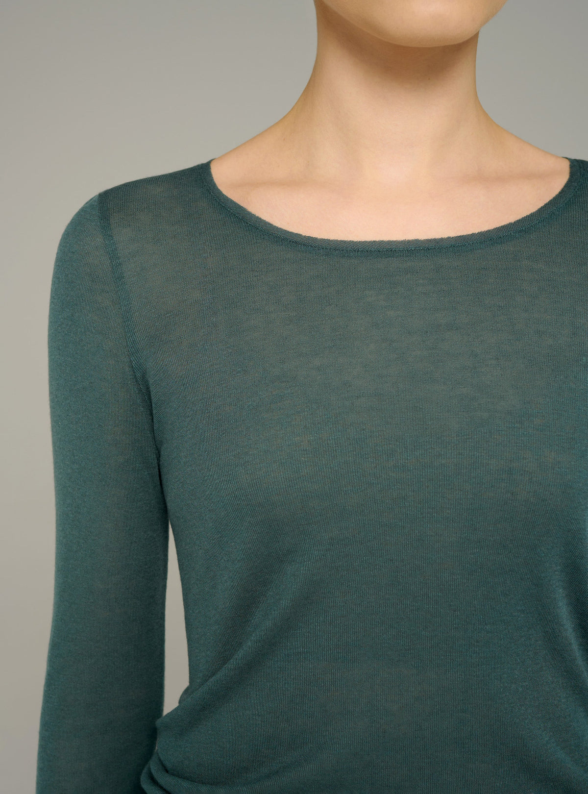 Cotélac acoté tee-shirt manches longues col rond ajusté en jersey