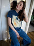 Tee-shirt manches courtes imprimé acoté 