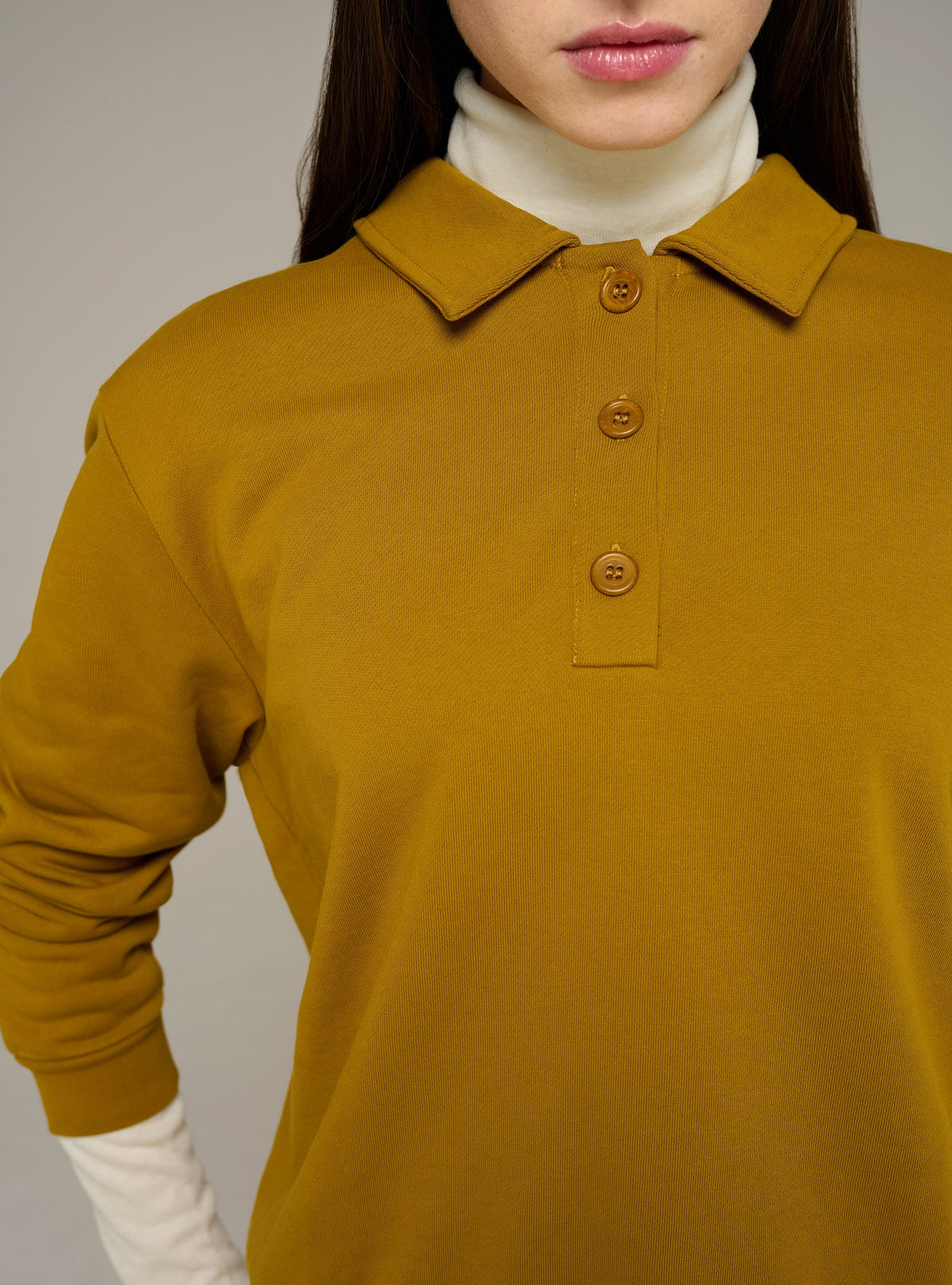 Cotélac acoté sweat oversize col polo en coton biologique