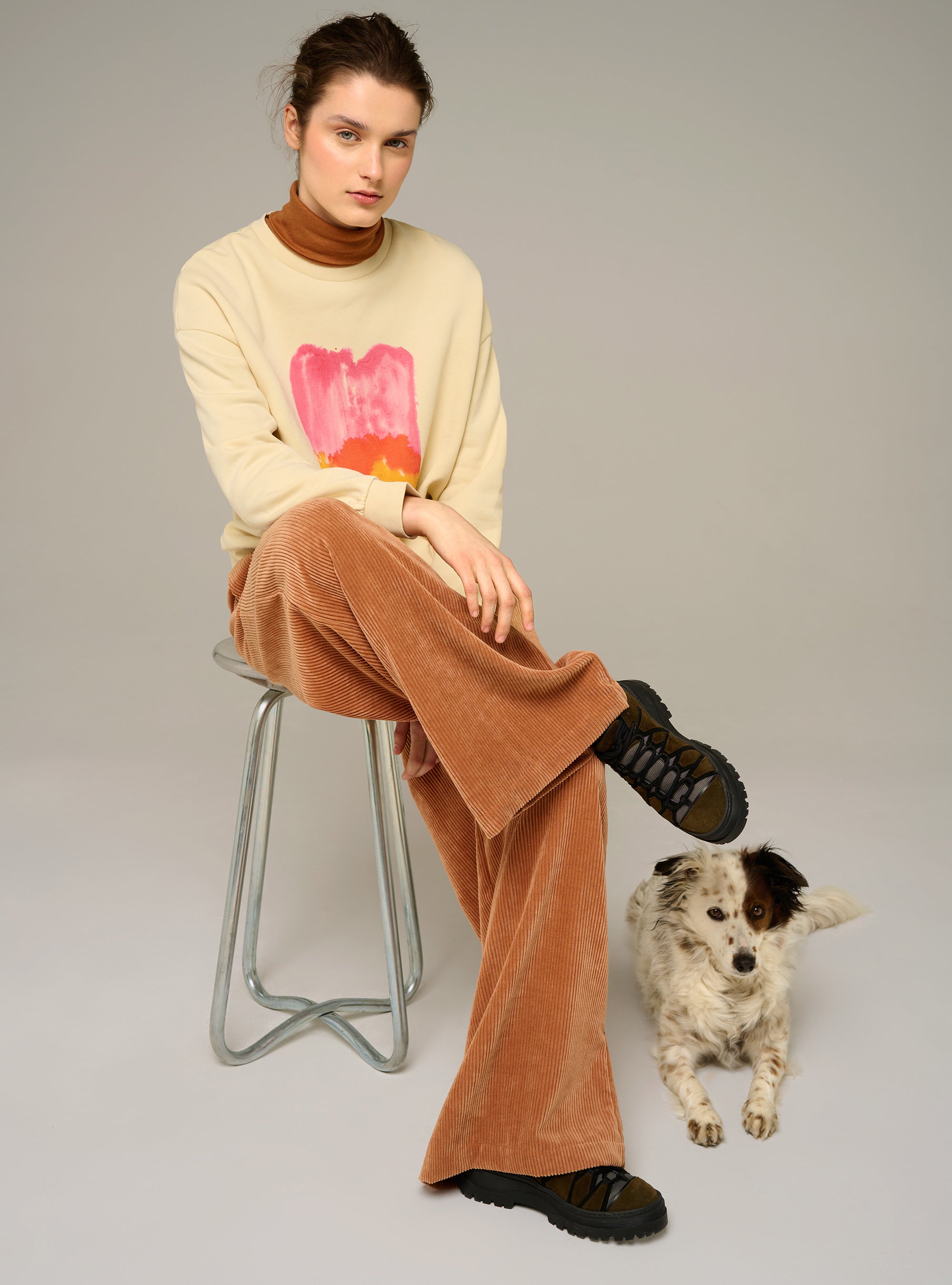 Cotélac acoté sweat imprimé oversize en coton biologique