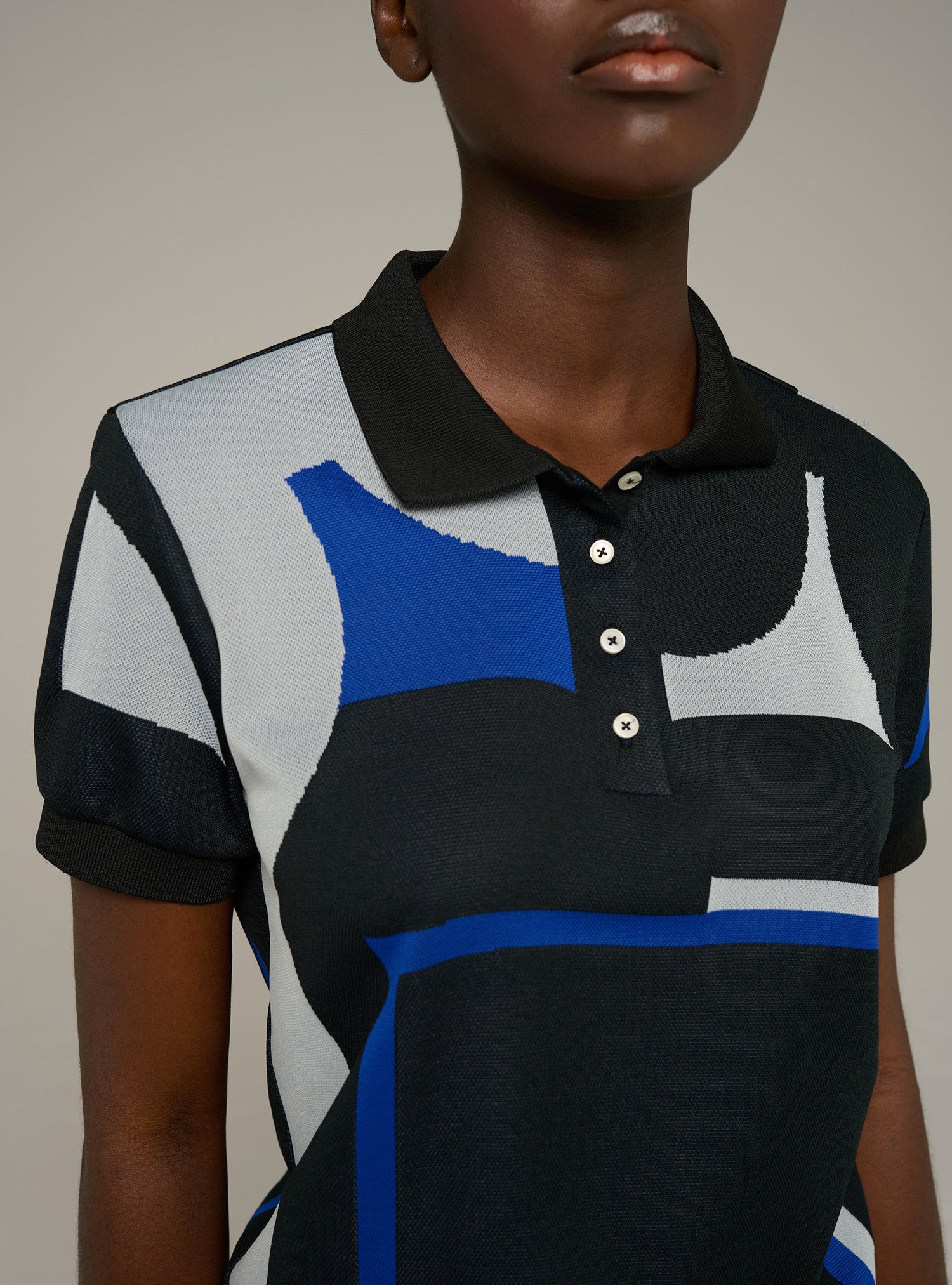 Cotélac acoté polo manches courtes en jacquard