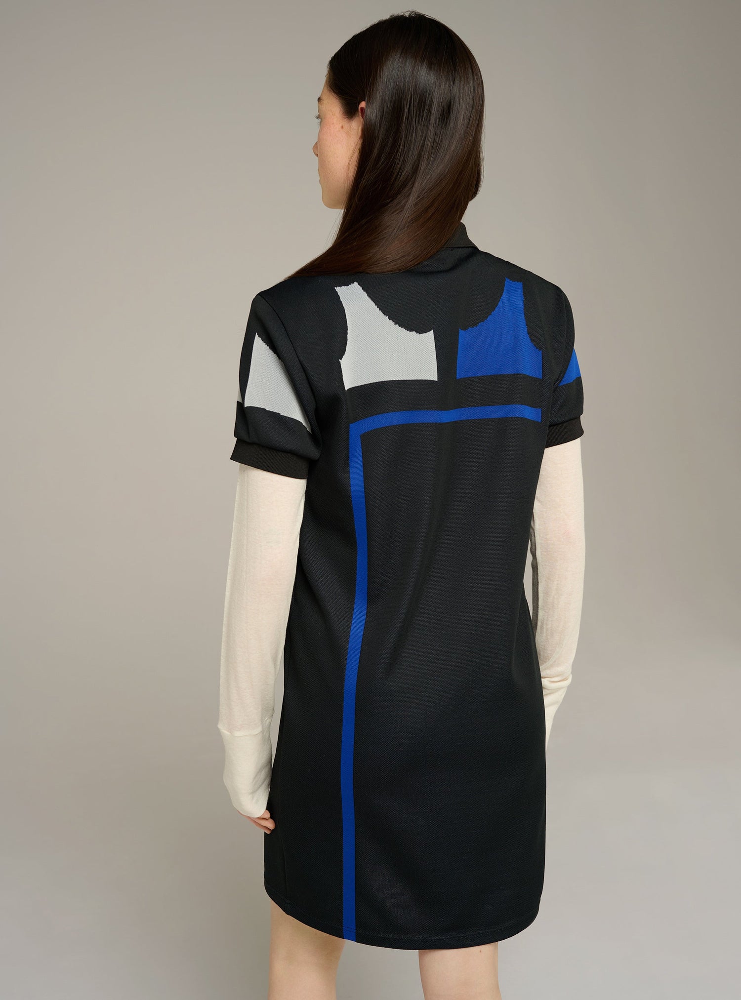 Cotélac acoté robe courte manches courtes en jacquard