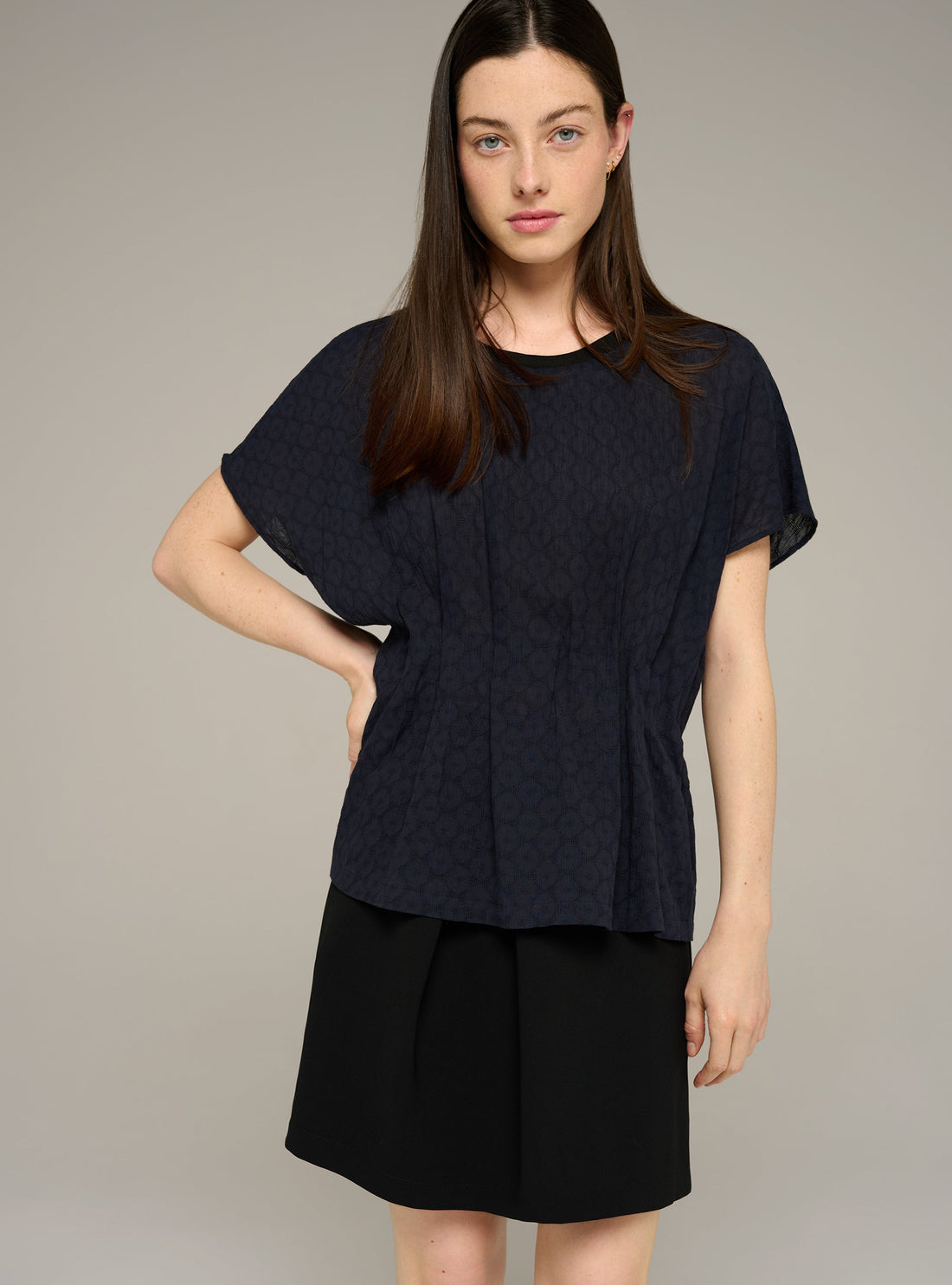 Cotélac acoté blouse droite manches courtes imprimée en coton