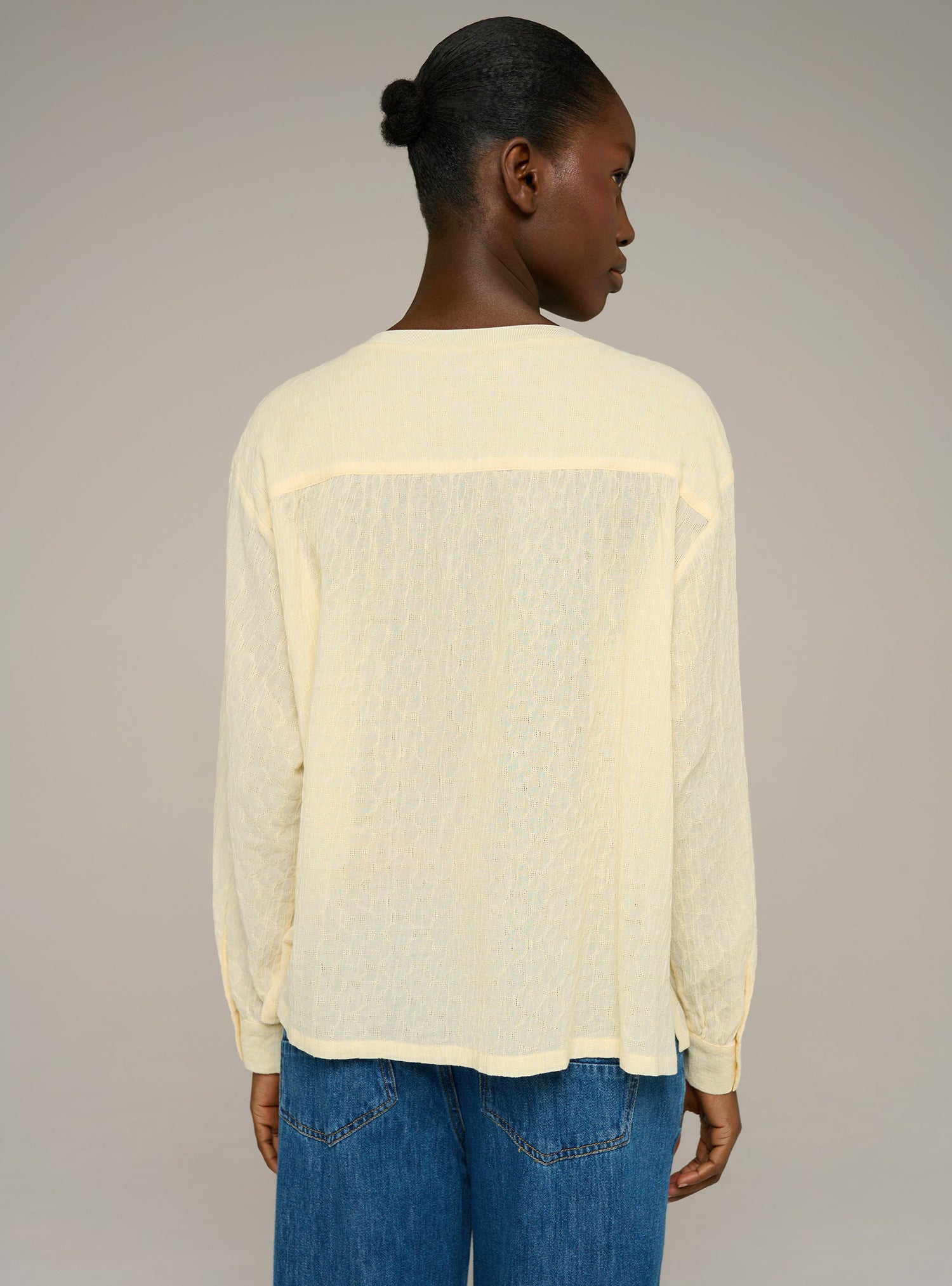 Cotélac acoté blouse droite manches longues imprimée en coton