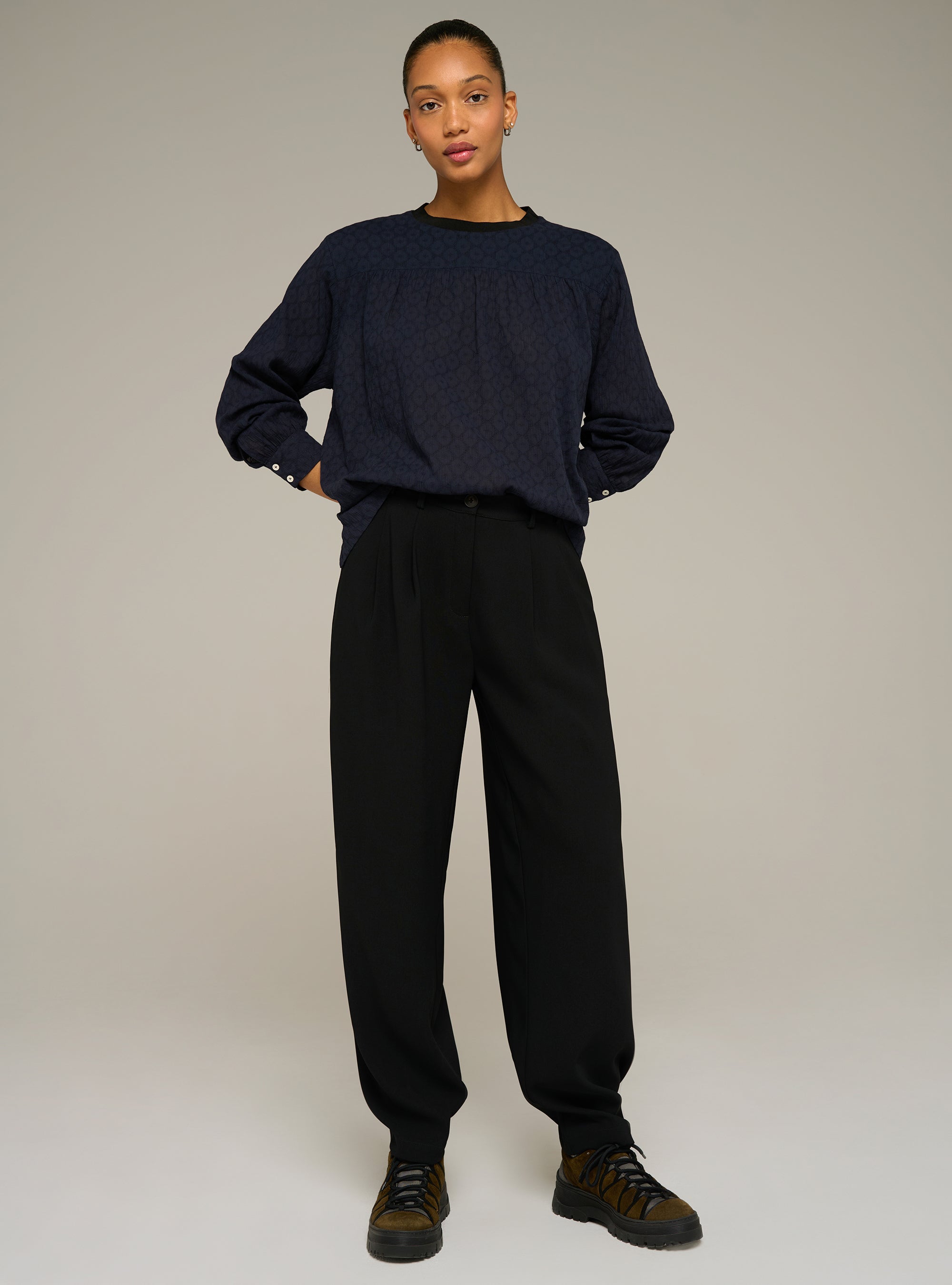 Cotélac acoté blouse droite manches longues imprimée en coton