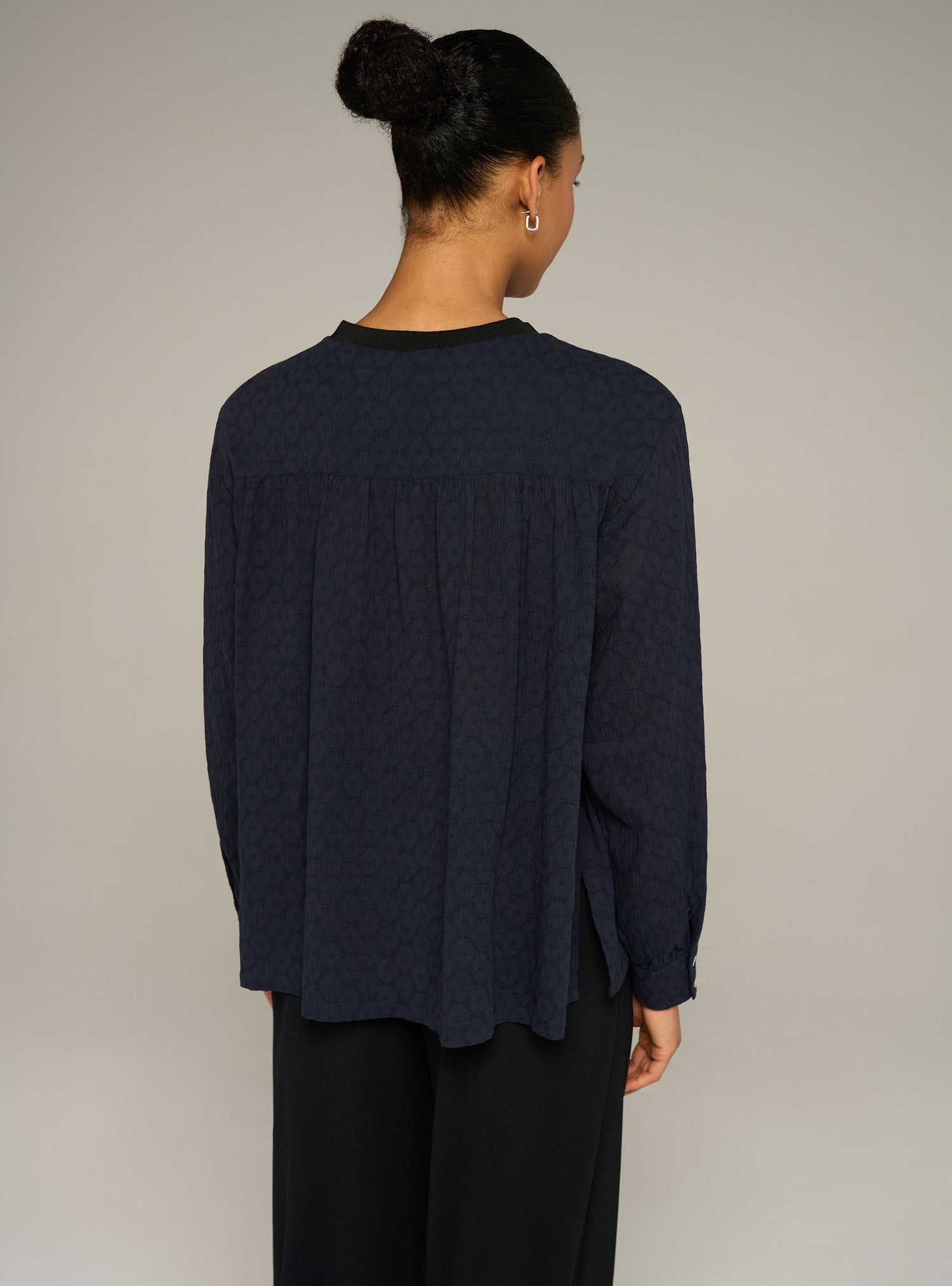 Cotélac acoté blouse droite manches longues imprimée en coton
