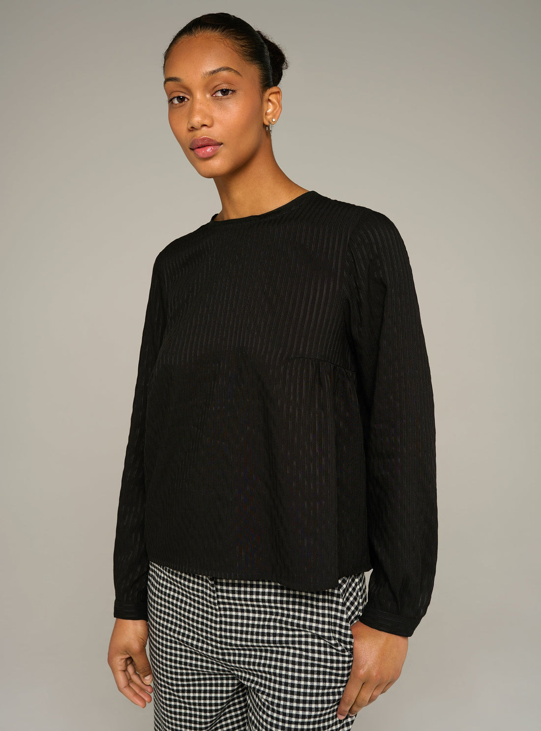 Cotélac acoté blouse col rond rayée ton sur ton
